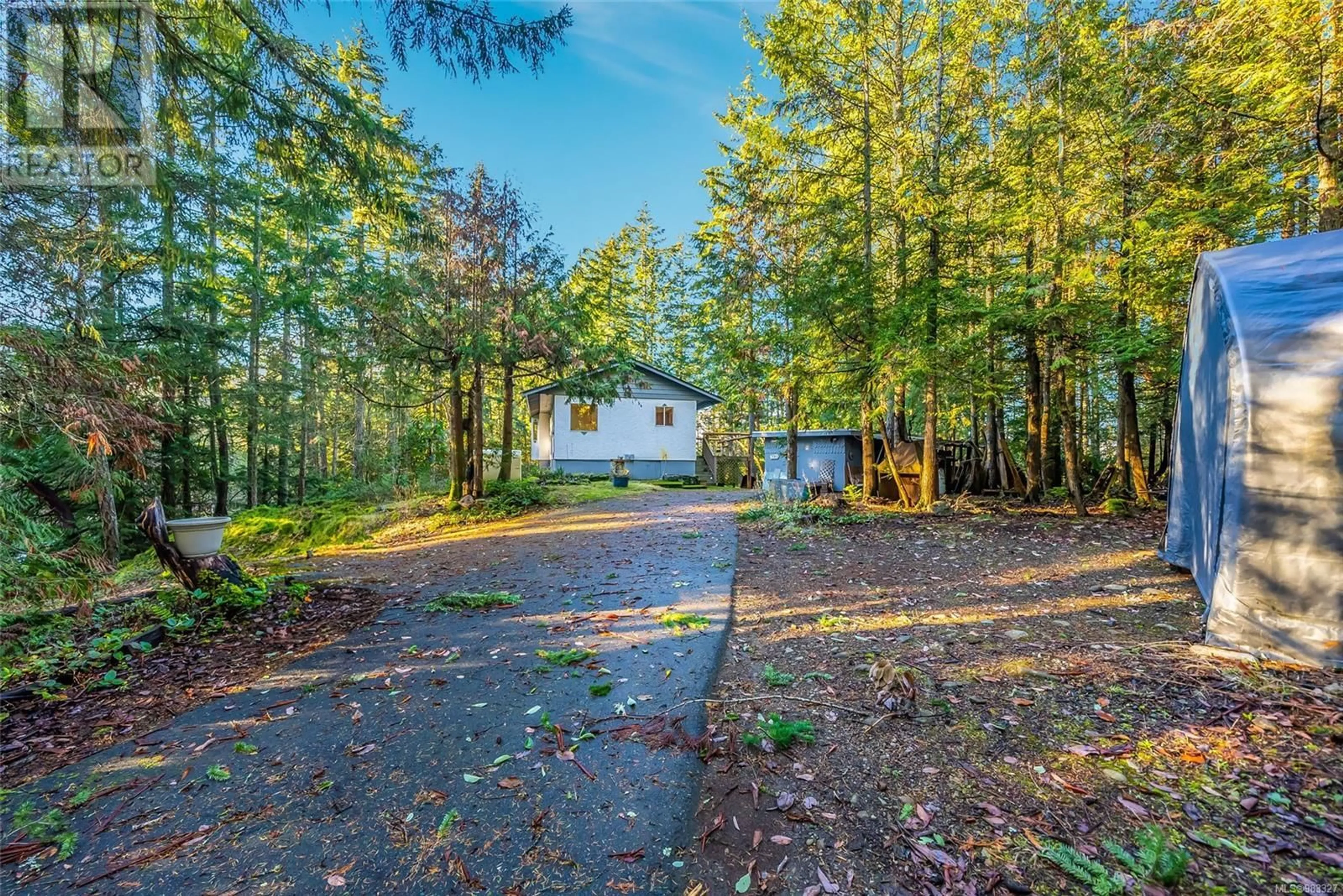 A pic from outside/outdoor area/front of a property/back of a property/a pic from drone, forest/trees view for 7146 Aulds Rd, Lantzville British Columbia V0R2H0