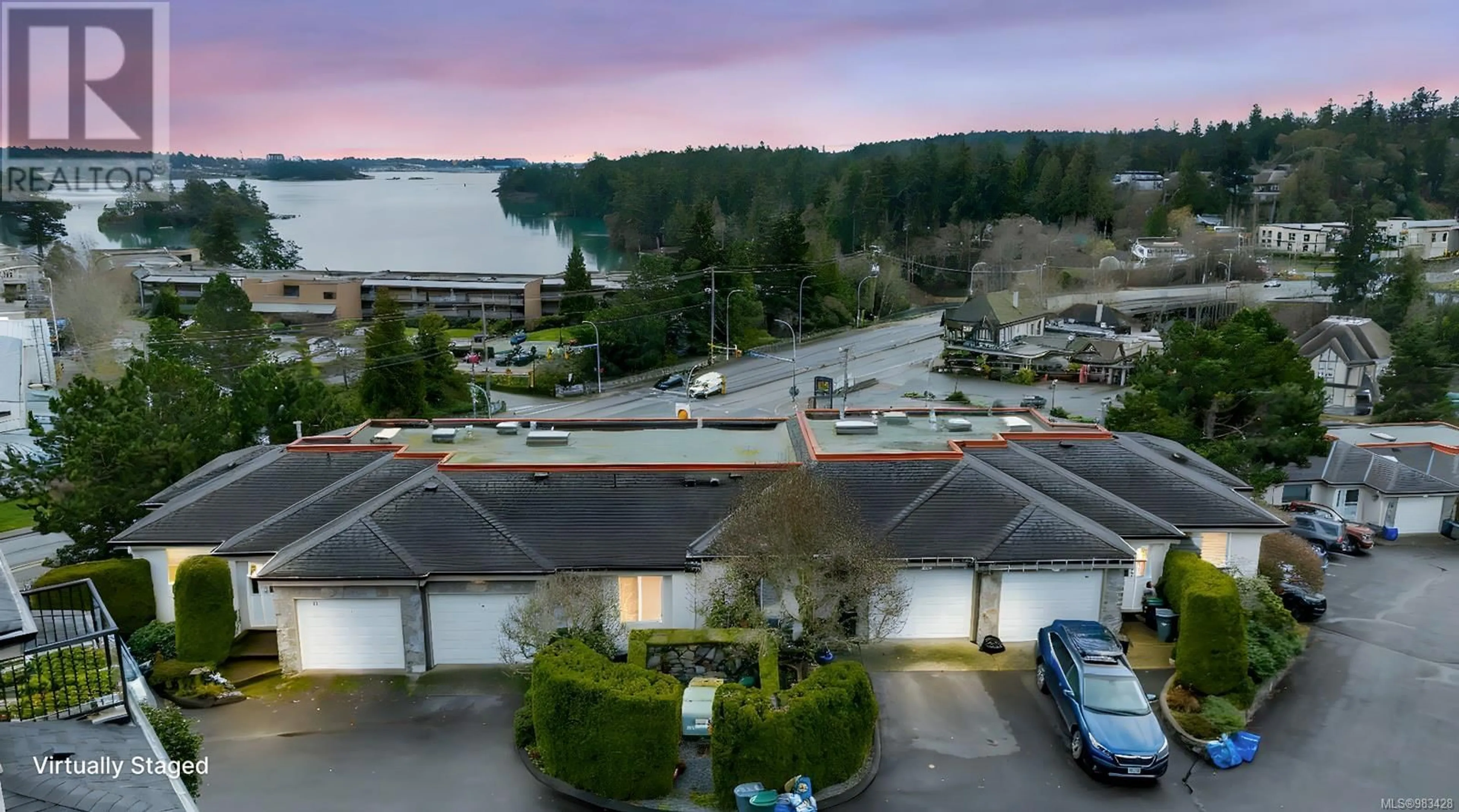 A pic from outside/outdoor area/front of a property/back of a property/a pic from drone, water/lake/river/ocean view for 10 300 Six Mile Rd, View Royal British Columbia V9B5Y3