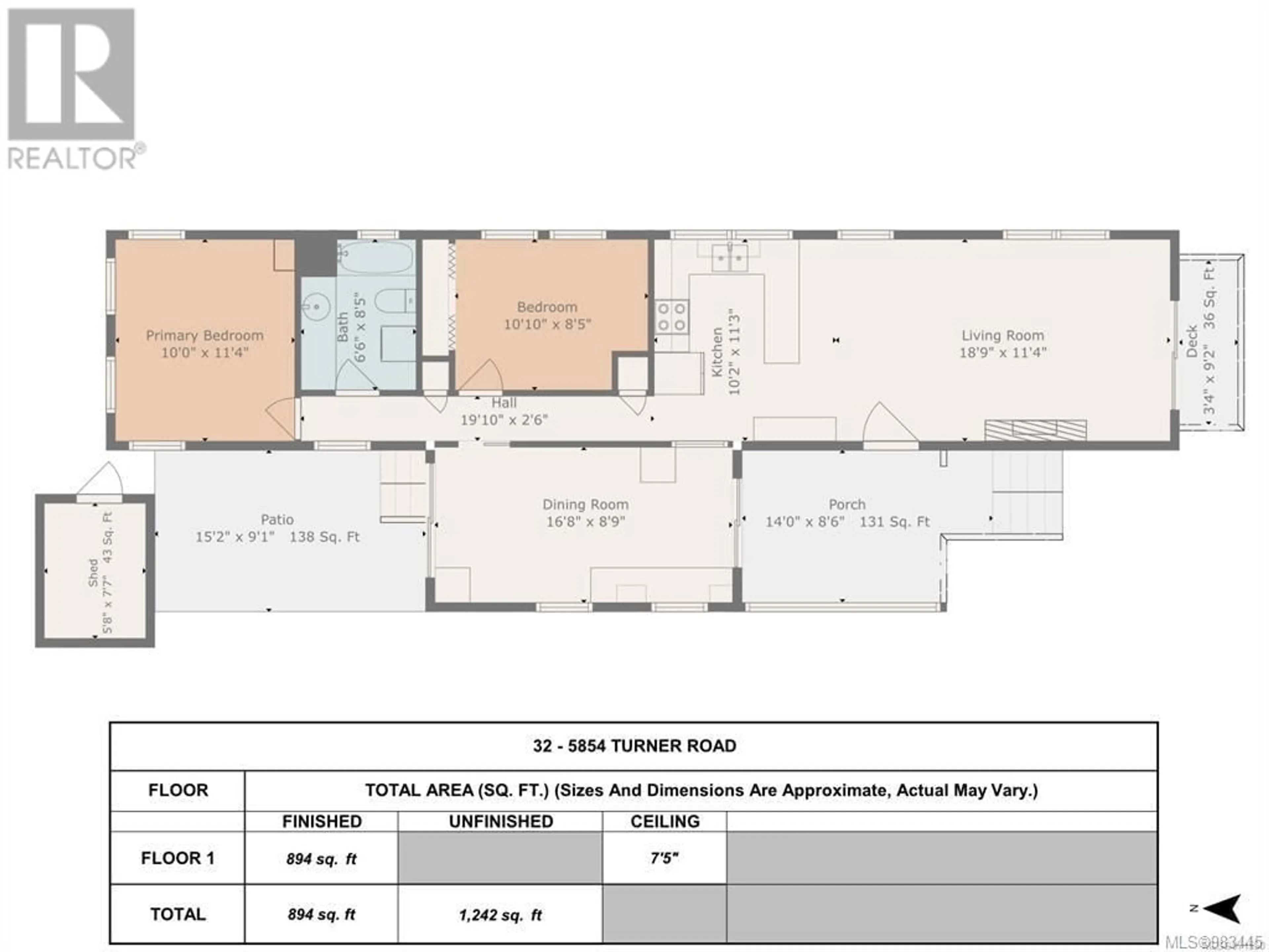 Floor plan for 32 5854 Turner Rd, Nanaimo British Columbia V9T2N6