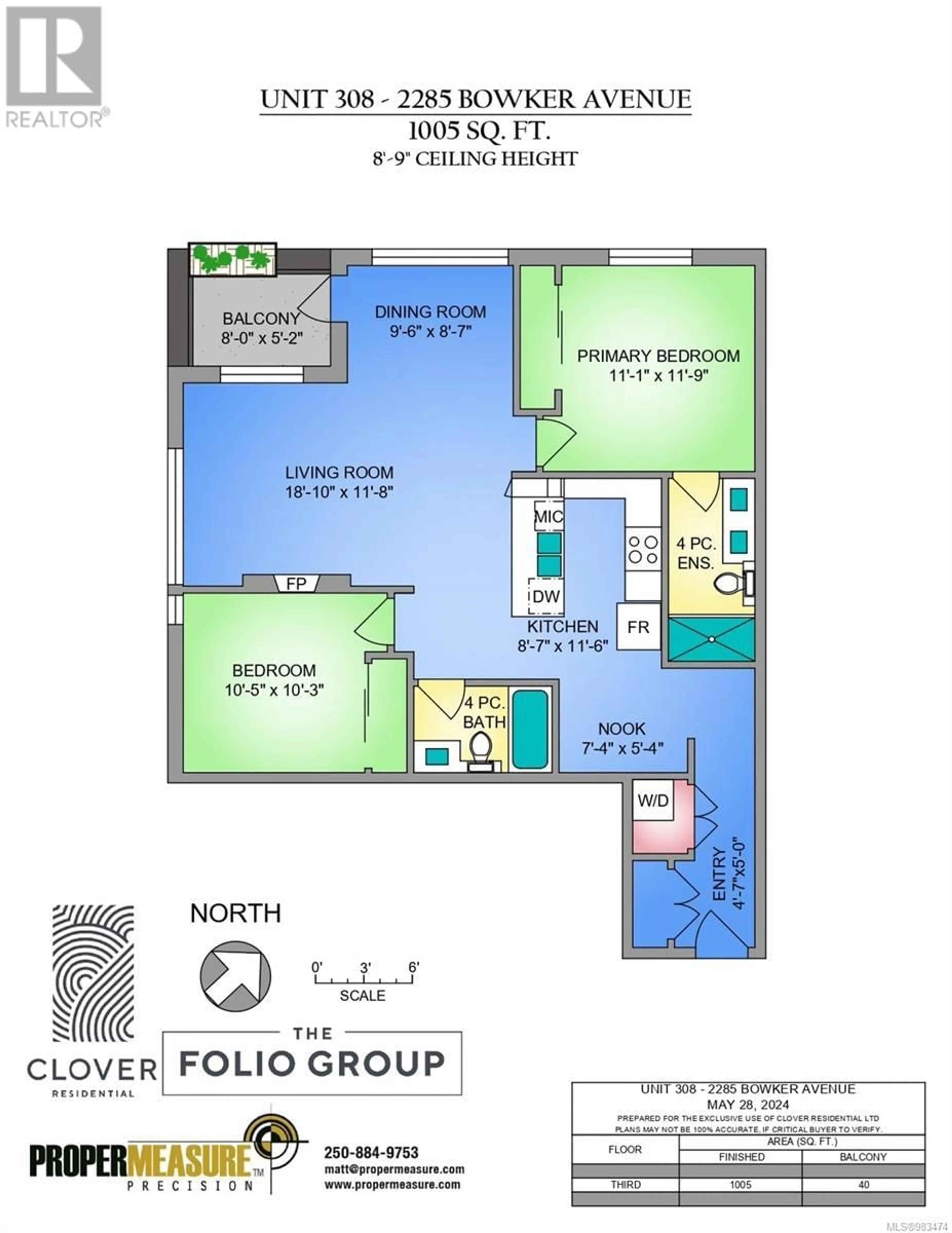 Floor plan for 308 2285 Bowker Ave, Oak Bay British Columbia V8R2E2