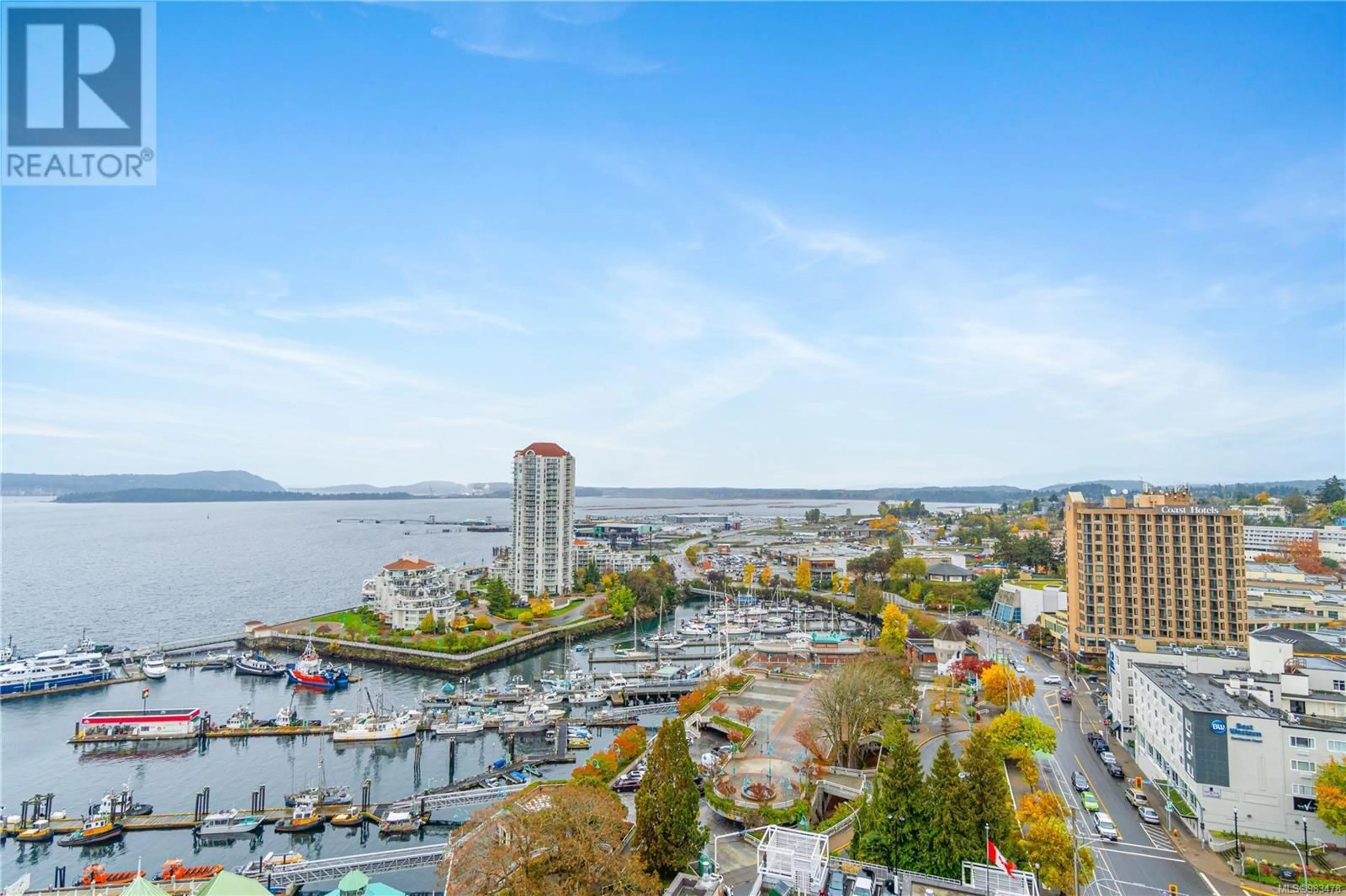 A pic from outside/outdoor area/front of a property/back of a property/a pic from drone, water/lake/river/ocean view for 1302 38 FRONT St, Nanaimo British Columbia V9R0B8