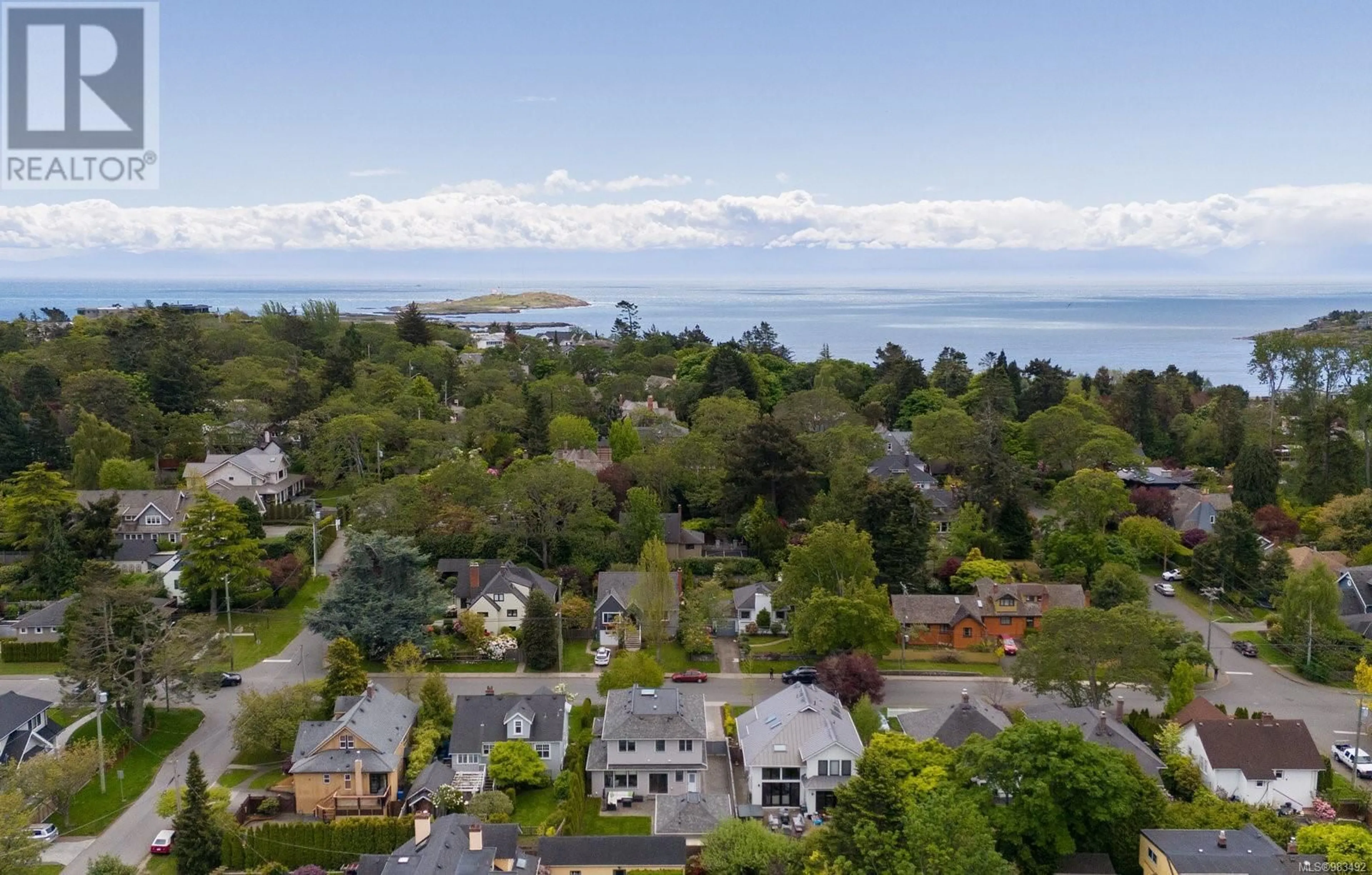 A pic from outside/outdoor area/front of a property/back of a property/a pic from drone, water/lake/river/ocean view for 2430 Central Ave, Oak Bay British Columbia V8S2S6