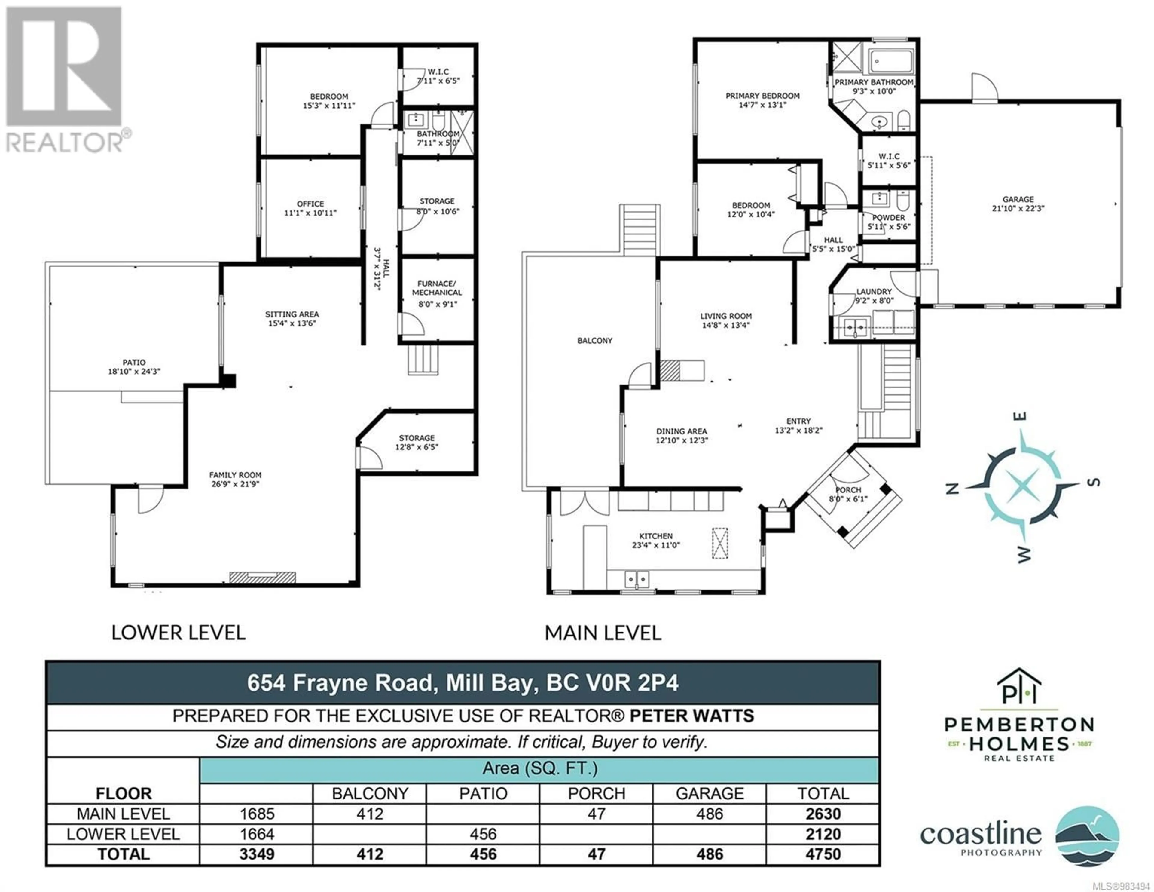 Floor plan for 654 Frayne Rd, Mill Bay British Columbia V0R2P4