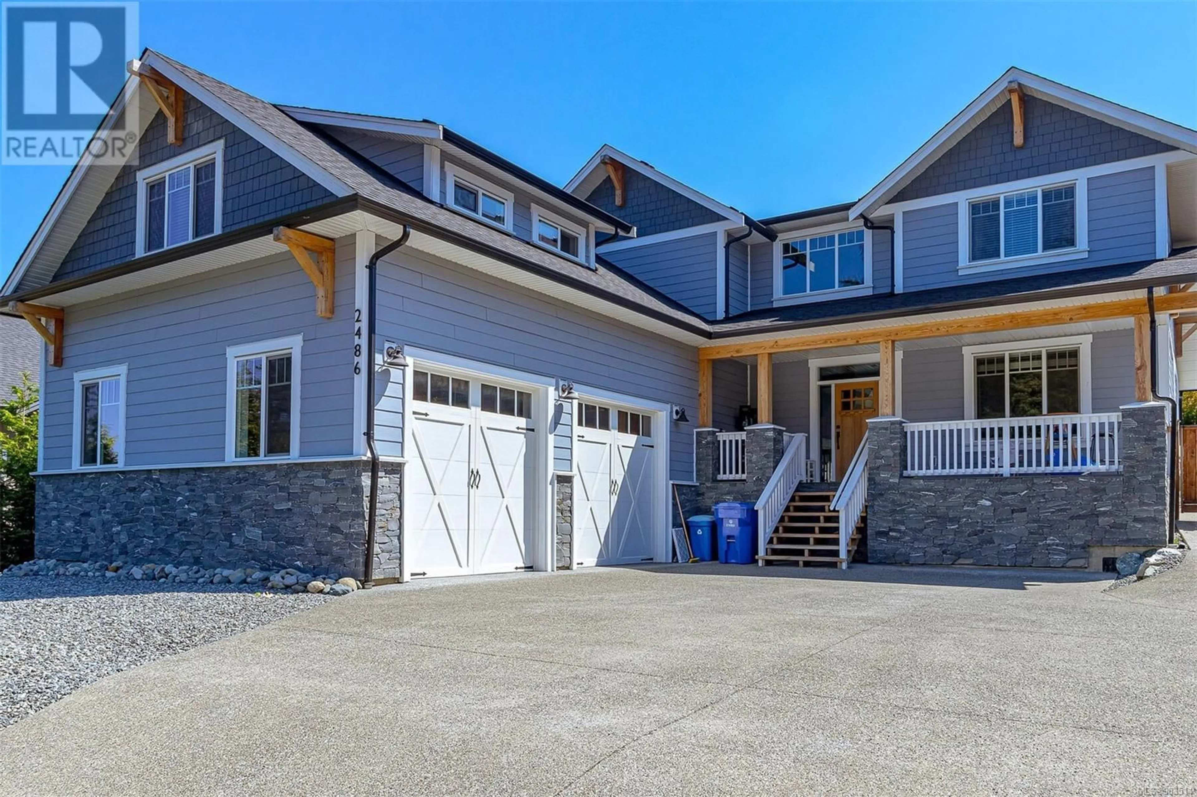 Home with vinyl exterior material, street for 2486 Blairgowrie Rd, Mill Bay British Columbia V0R2P1