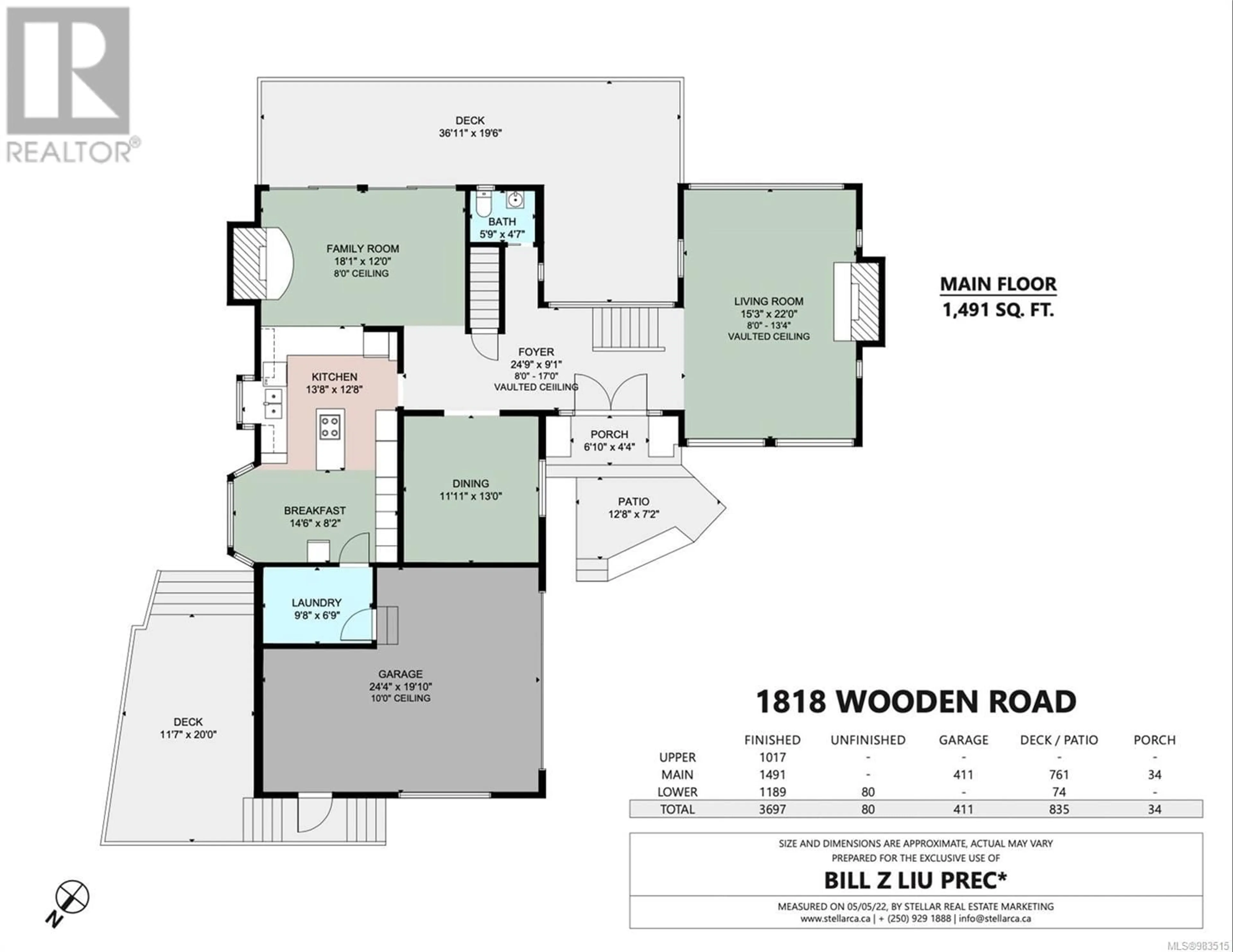 Floor plan for 1818 WOODEN ROAD, Shawnigan Lake British Columbia V0R2W1