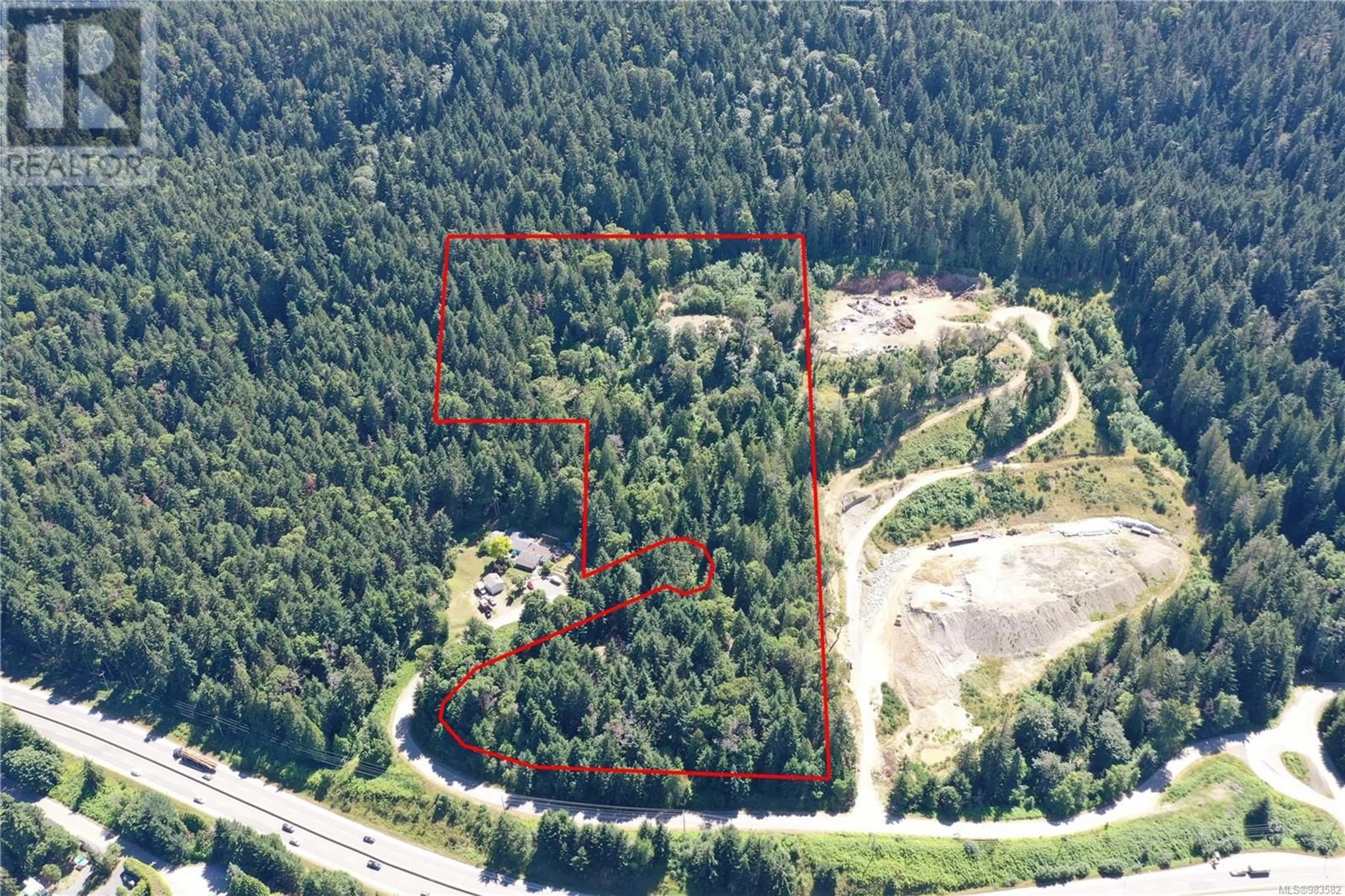 A pic from outside/outdoor area/front of a property/back of a property/a pic from drone, forest/trees view for 3174 Skyview Rd, Lantzville British Columbia V0R2H0