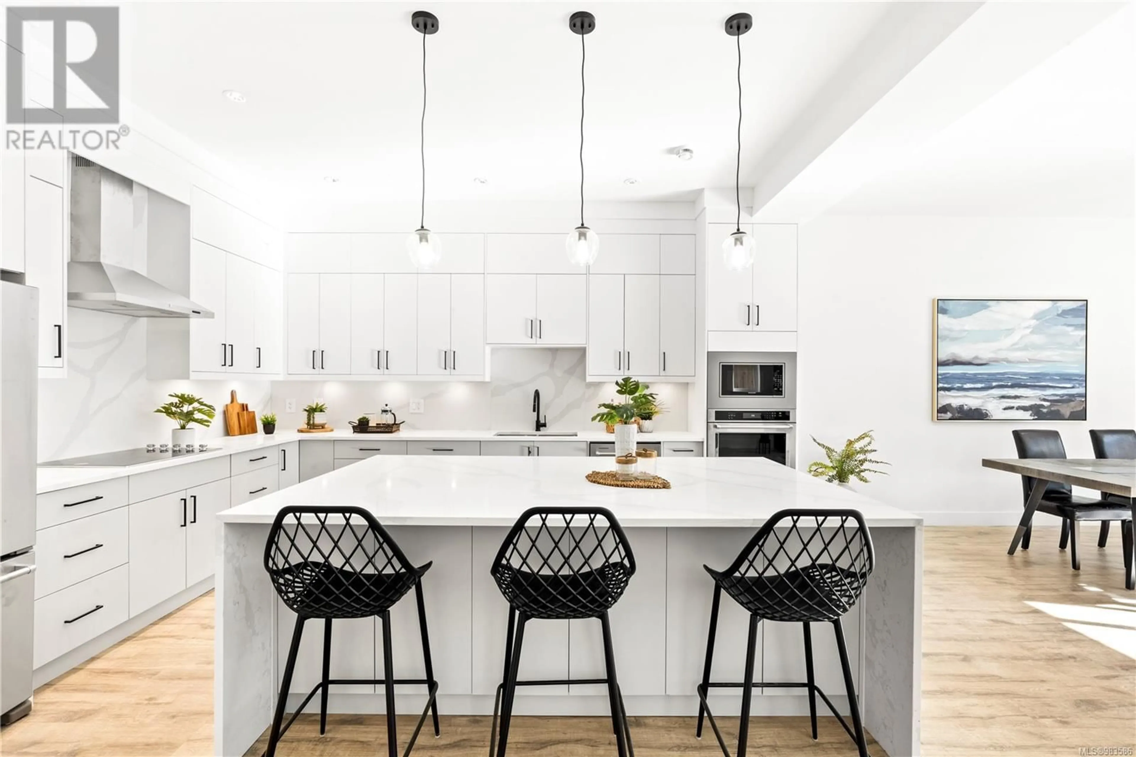 Contemporary kitchen, ceramic/tile floor for 1315 Sandstone Lane, Langford British Columbia V9B6Z8