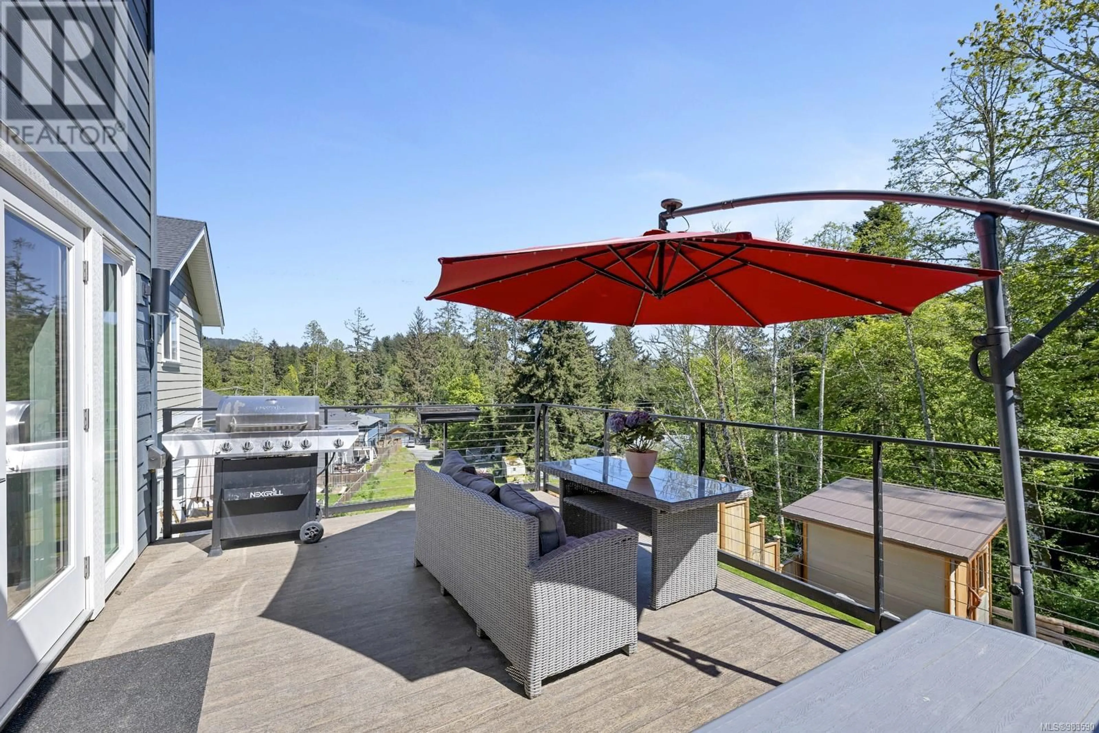 Patio, water/lake/river/ocean view for 6423 Hopkins Crt, Sooke British Columbia V9Z1P6