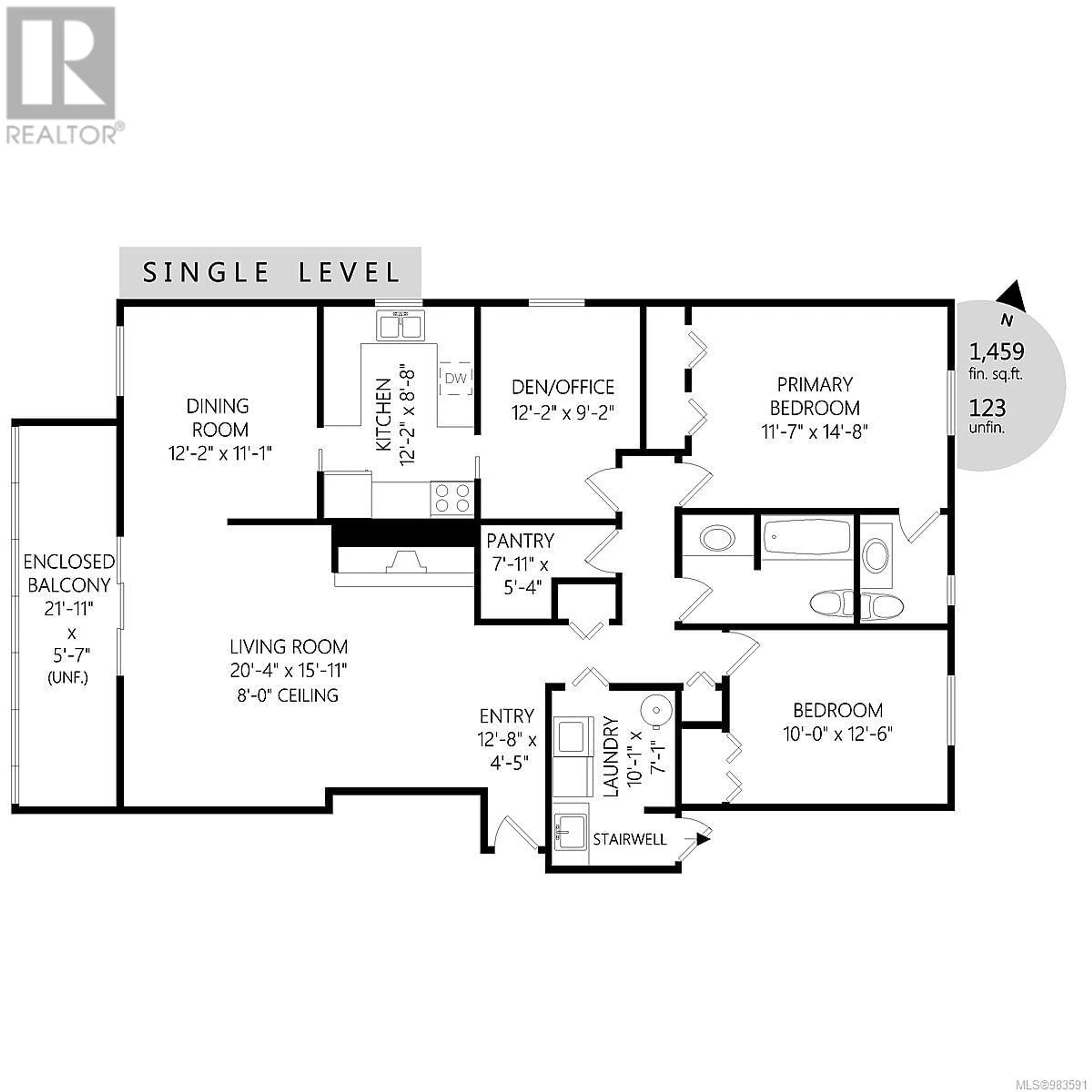 Floor plan for 401 - 978 HEYWOOD AVENUE, Victoria British Columbia V8V2Y4