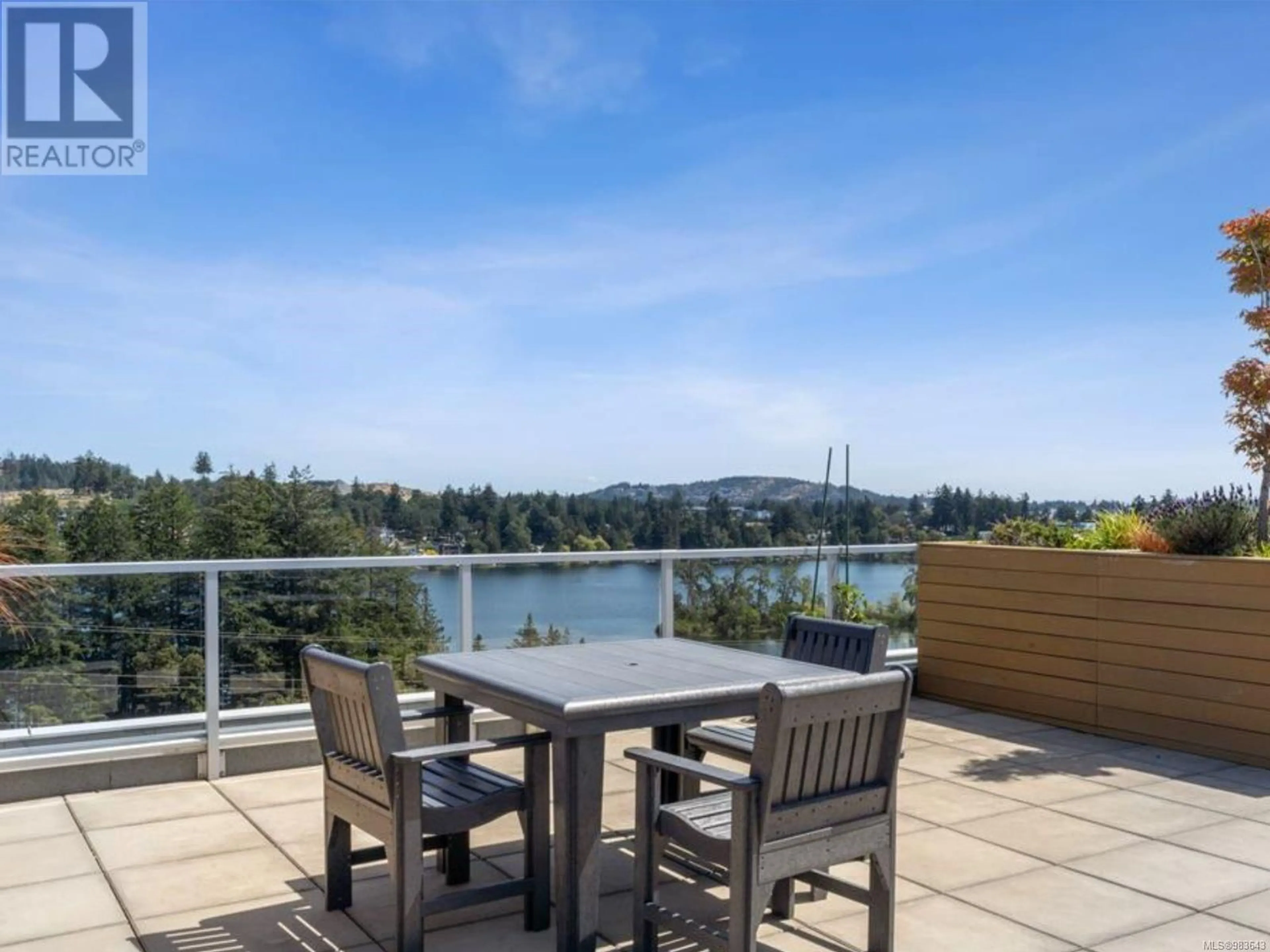 Patio, water/lake/river/ocean view for 603 1311 Lakepoint Way, Langford British Columbia V9P0S7