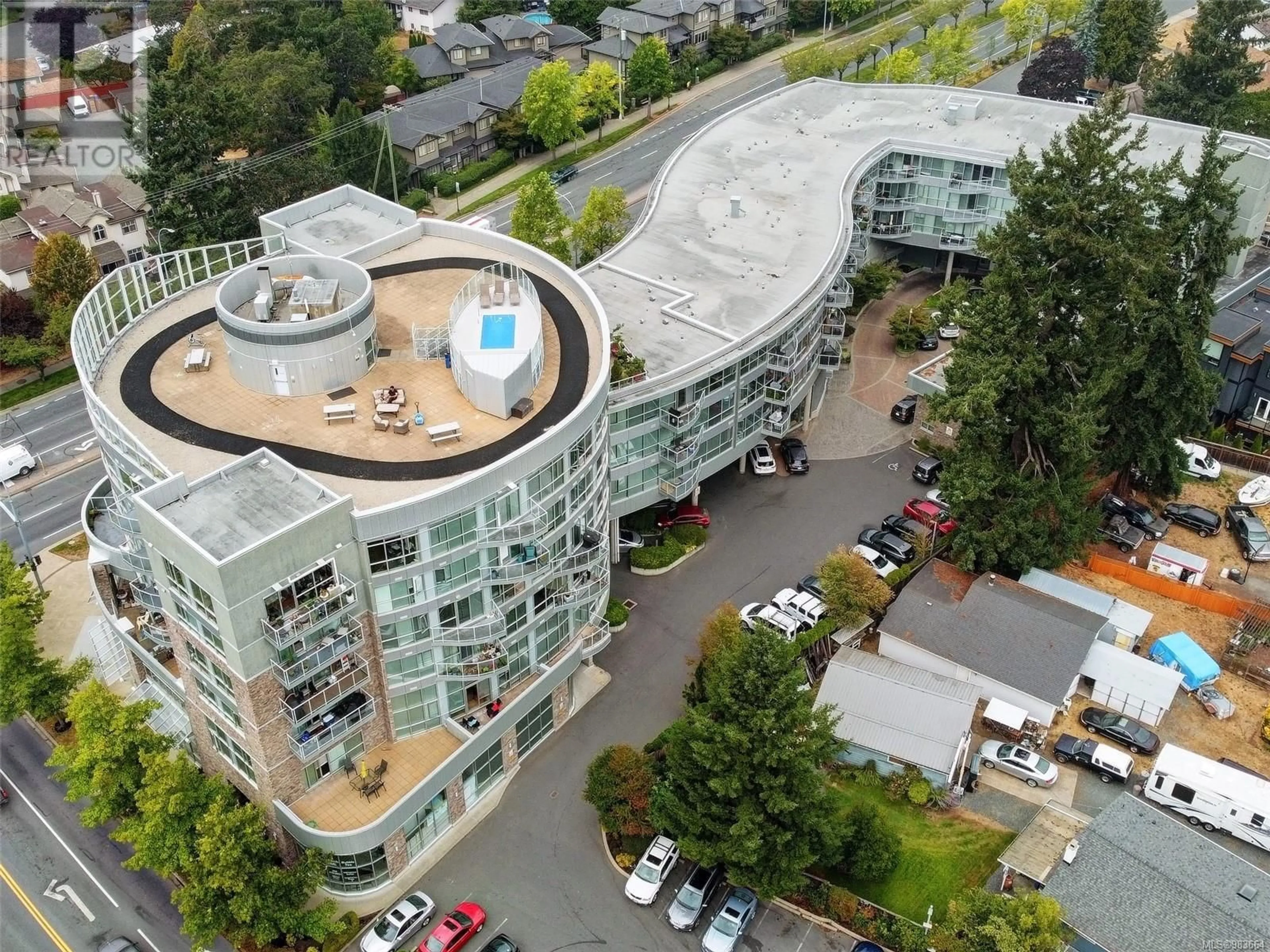 A pic from outside/outdoor area/front of a property/back of a property/a pic from drone, city buildings view from balcony for 111 2745 Veterans Memorial Pkwy, Langford British Columbia V9B0H4