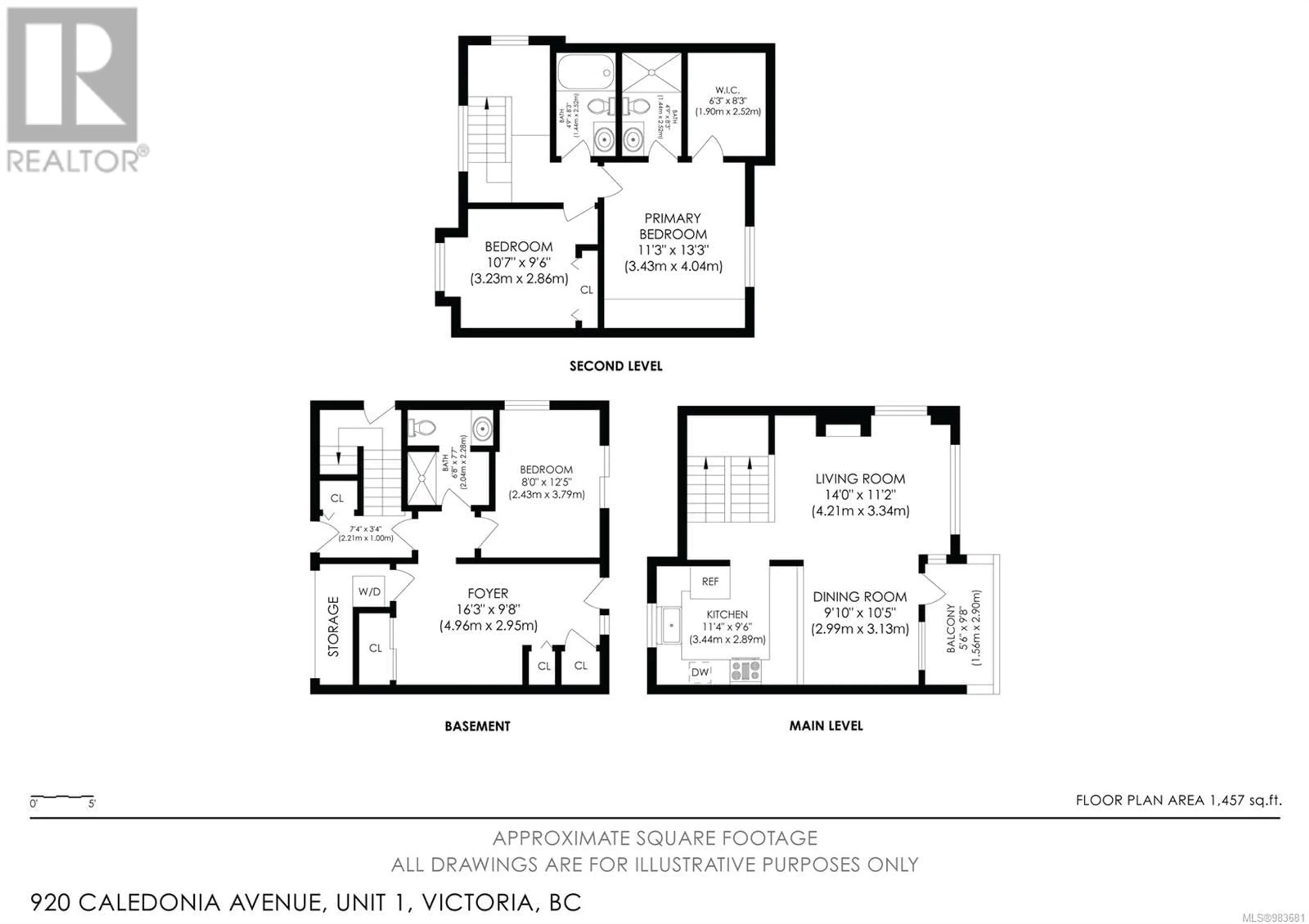 Floor plan for 1 920 Caledonia Ave, Victoria British Columbia V8T1E8