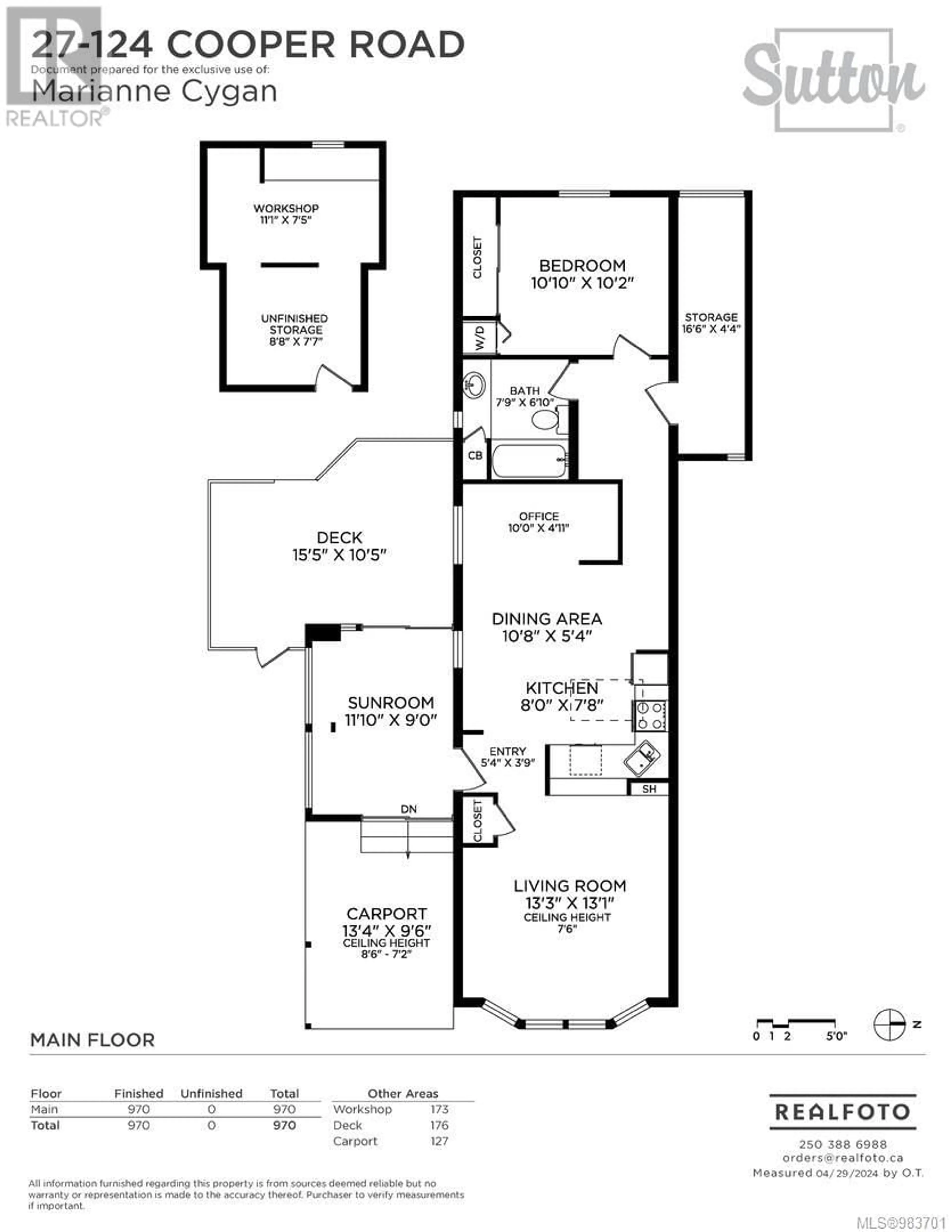 Floor plan for 27 124 Cooper Rd, View Royal British Columbia V9A7B3