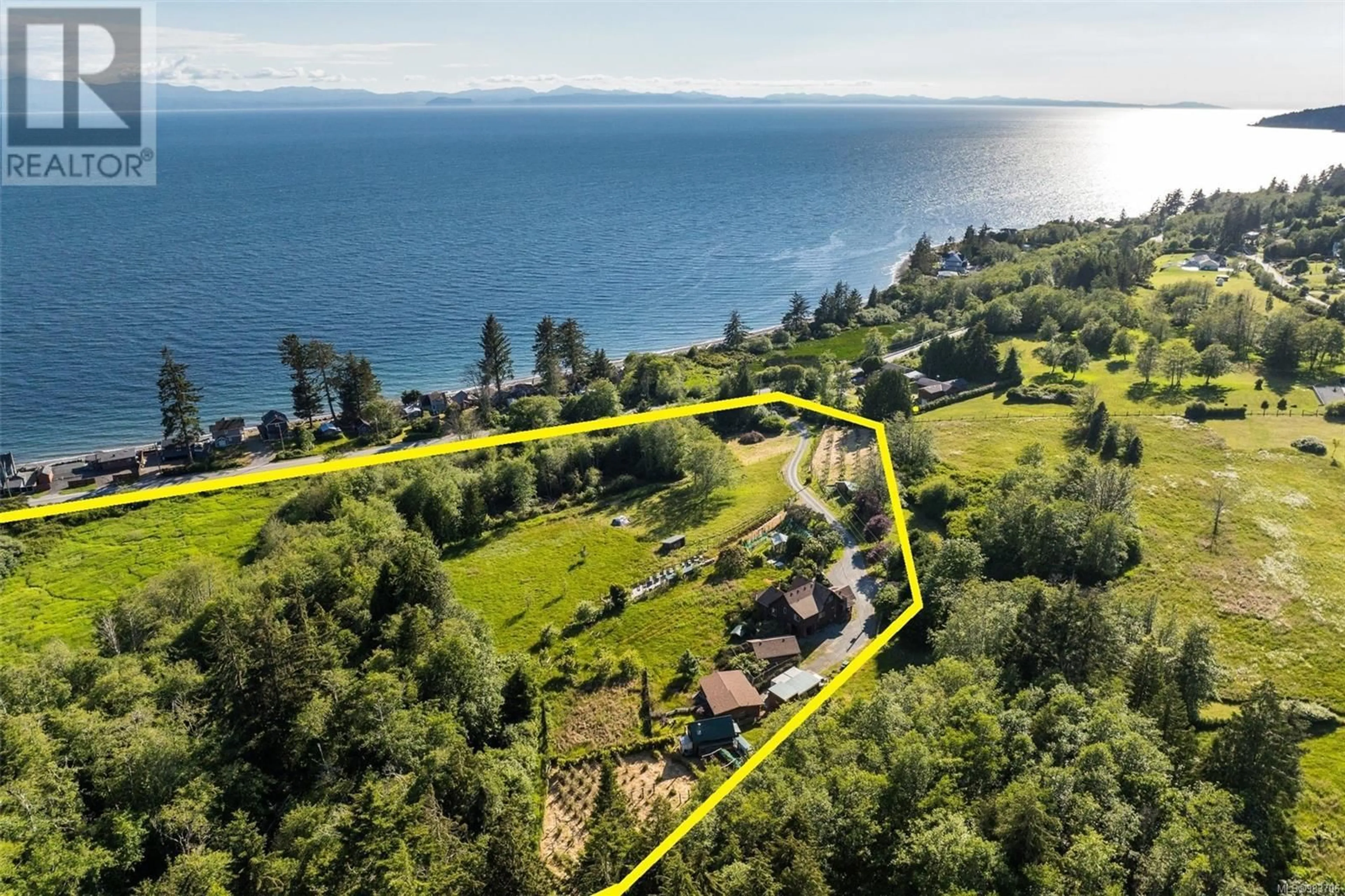 A pic from outside/outdoor area/front of a property/back of a property/a pic from drone, water/lake/river/ocean view for 8750 West Coast Rd, Sooke British Columbia V9Z1H2