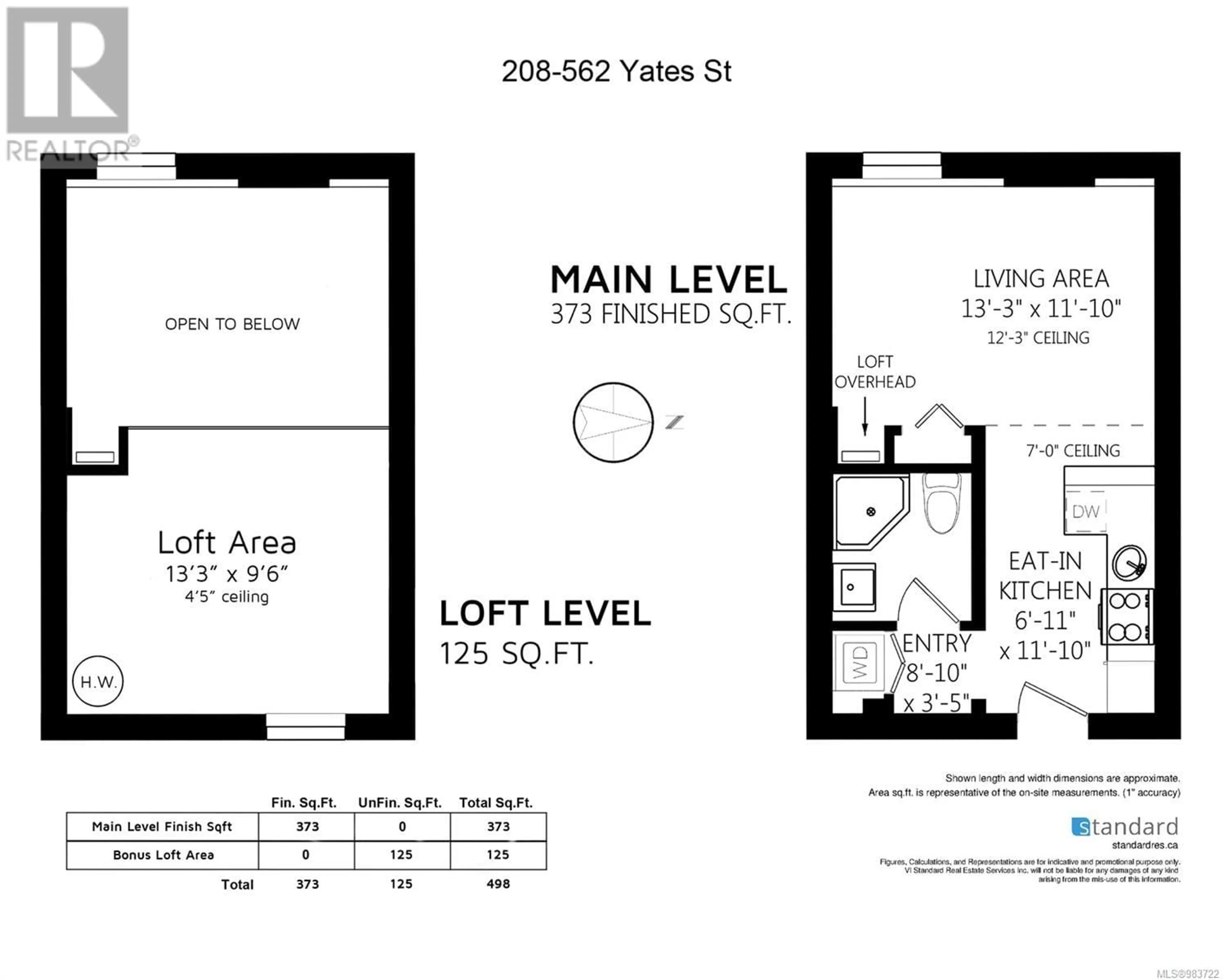 Floor plan for 208 562 yates St, Victoria British Columbia V8W1K8