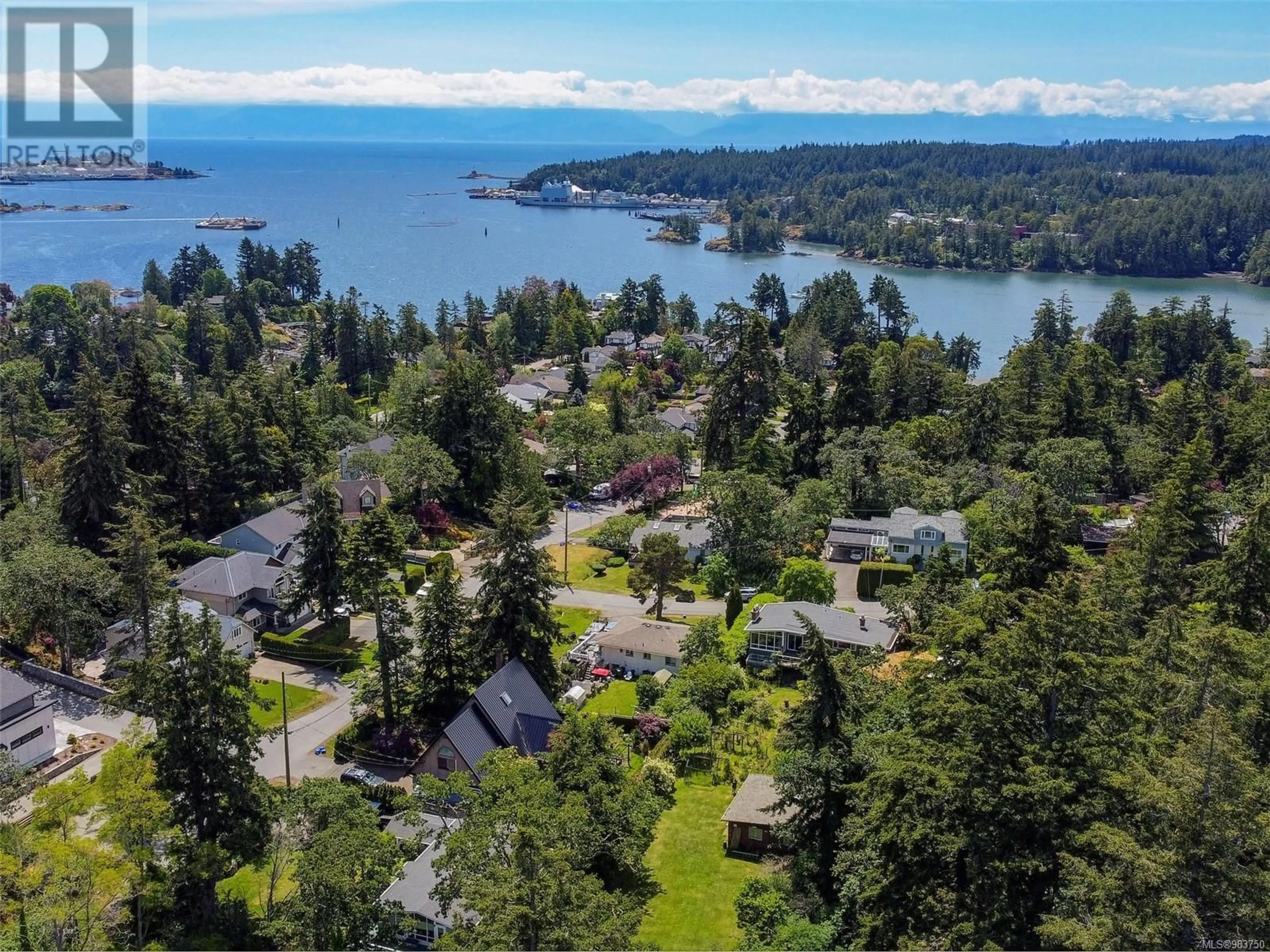 A pic from outside/outdoor area/front of a property/back of a property/a pic from drone, water/lake/river/ocean view for 512 Prince Robert Dr, View Royal British Columbia V9B1C8