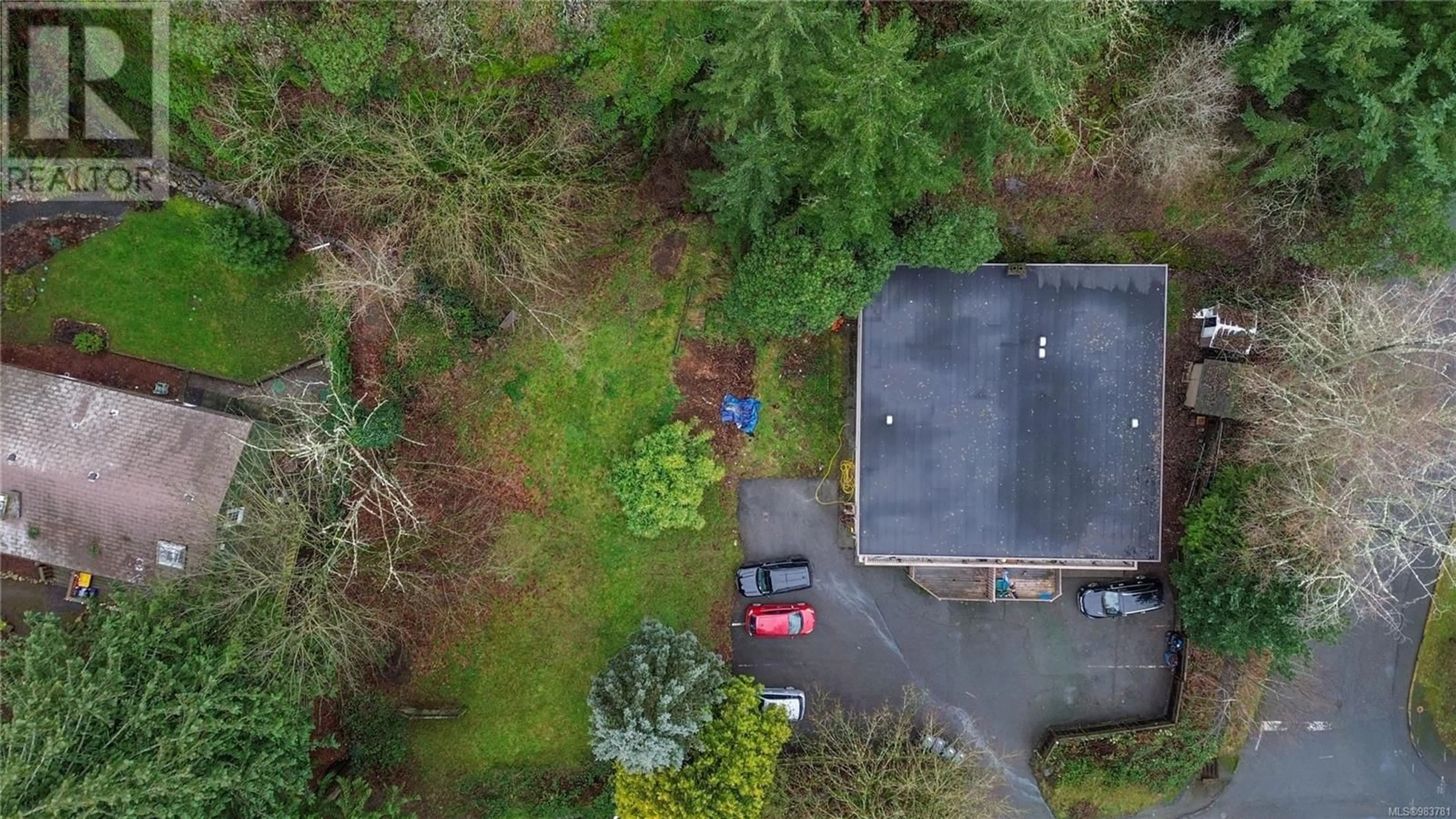 A pic from outside/outdoor area/front of a property/back of a property/a pic from drone, forest/trees view for 3319 Fulton Rd, Colwood British Columbia V9C2V1