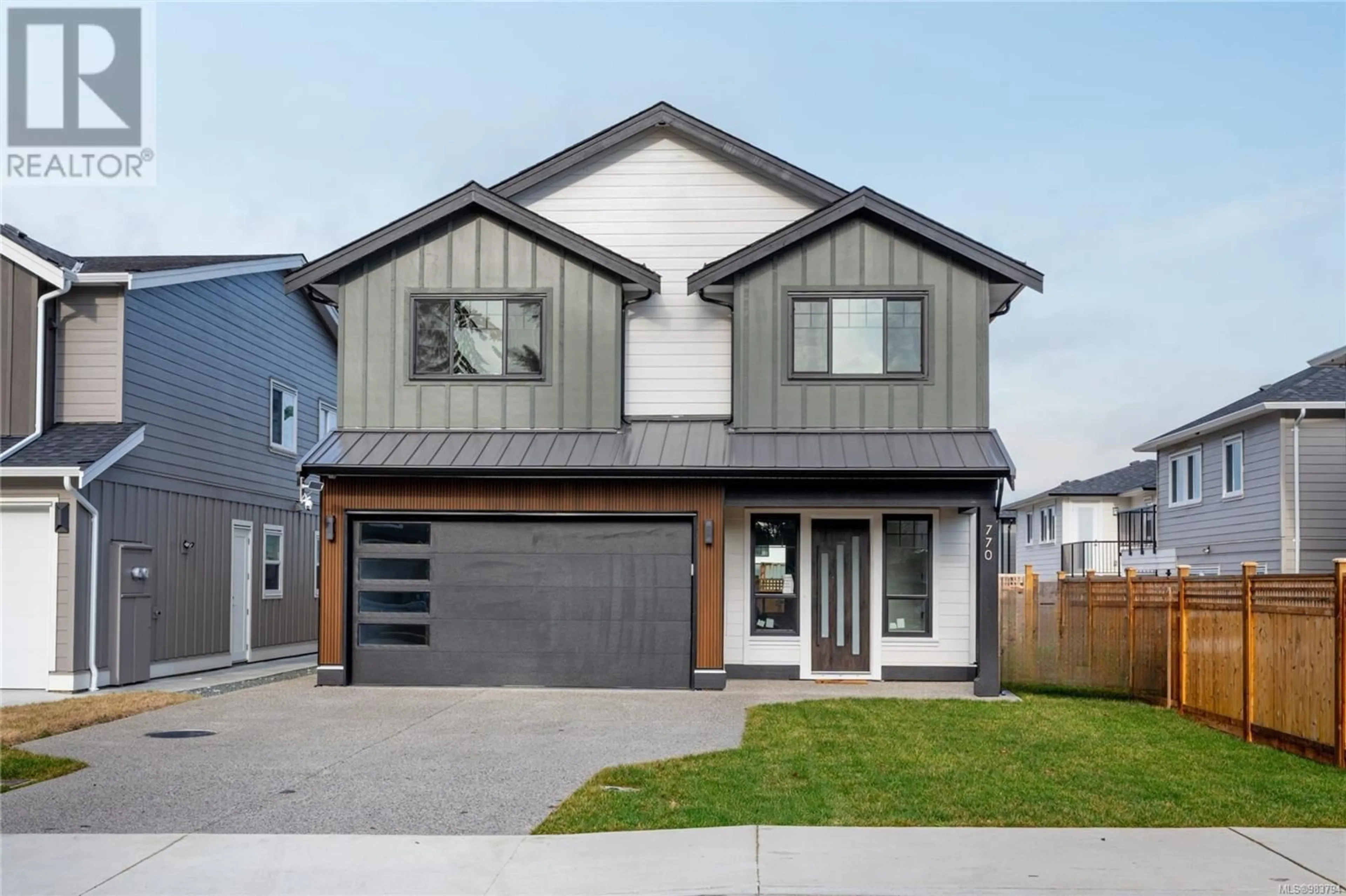 Home with vinyl exterior material, street for 770 Harrier Way, Langford British Columbia V9B6W2