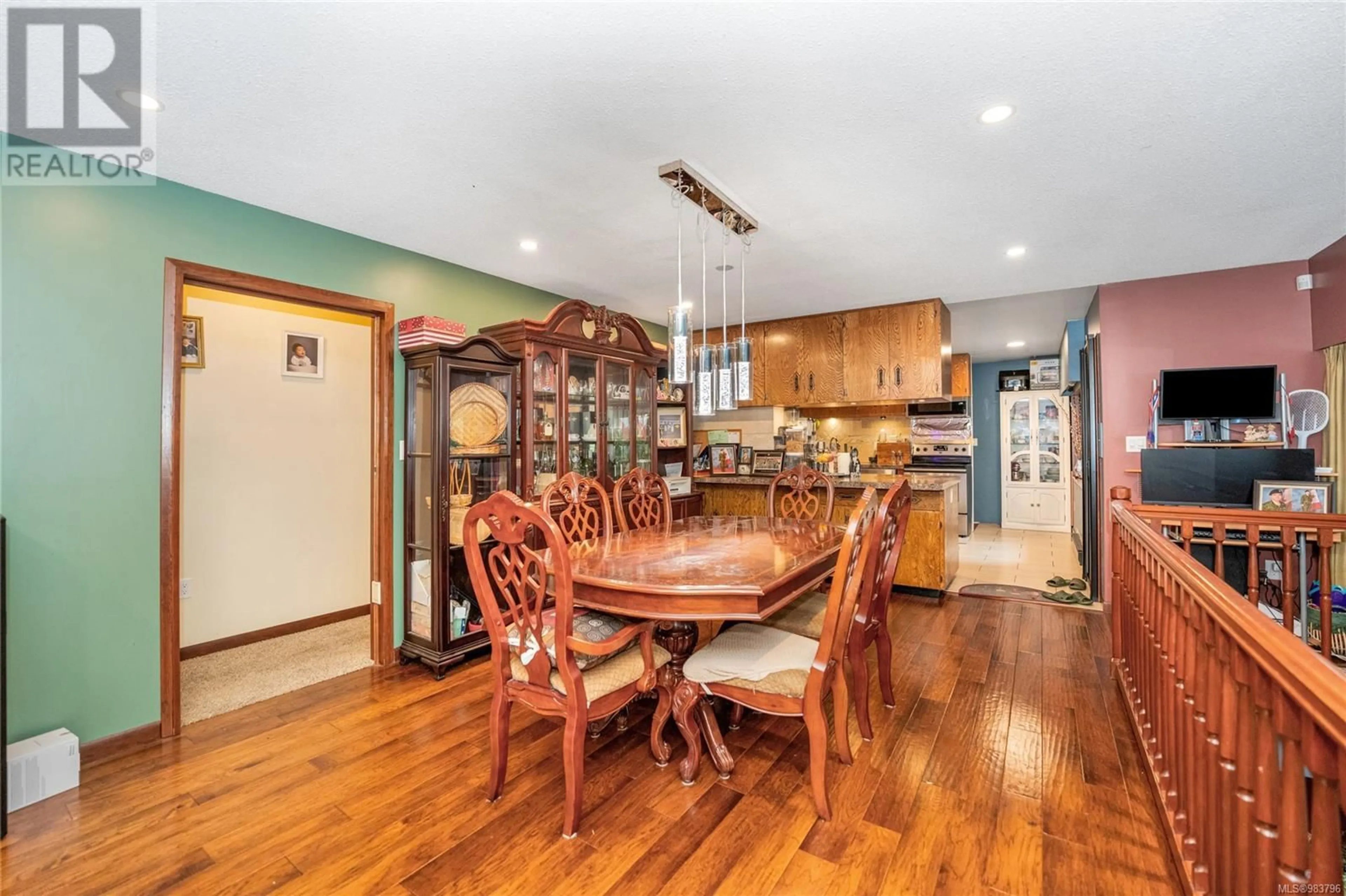 Dining room, wood/laminate floor for 3052 Awsworth Rd, Langford British Columbia V9B5Y9