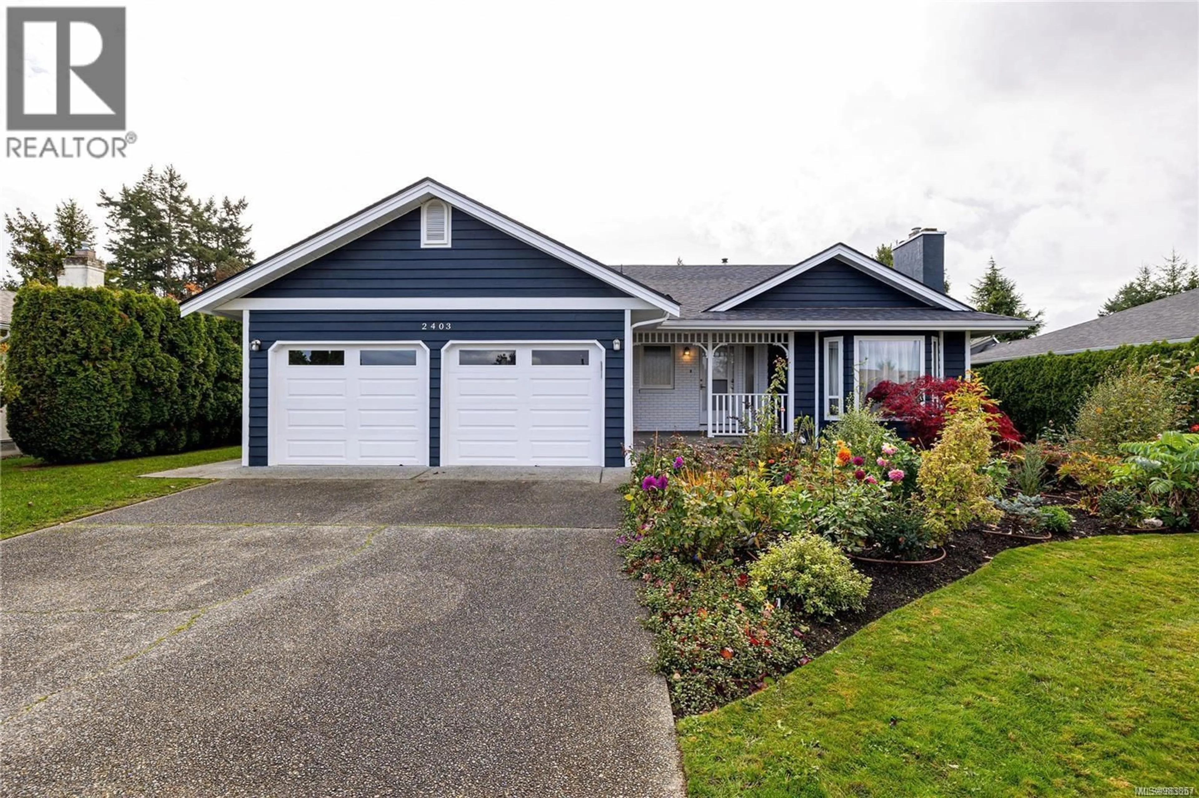 Home with vinyl exterior material, street for 2403 Prima Vista Pl, Central Saanich British Columbia V8Z6Z6