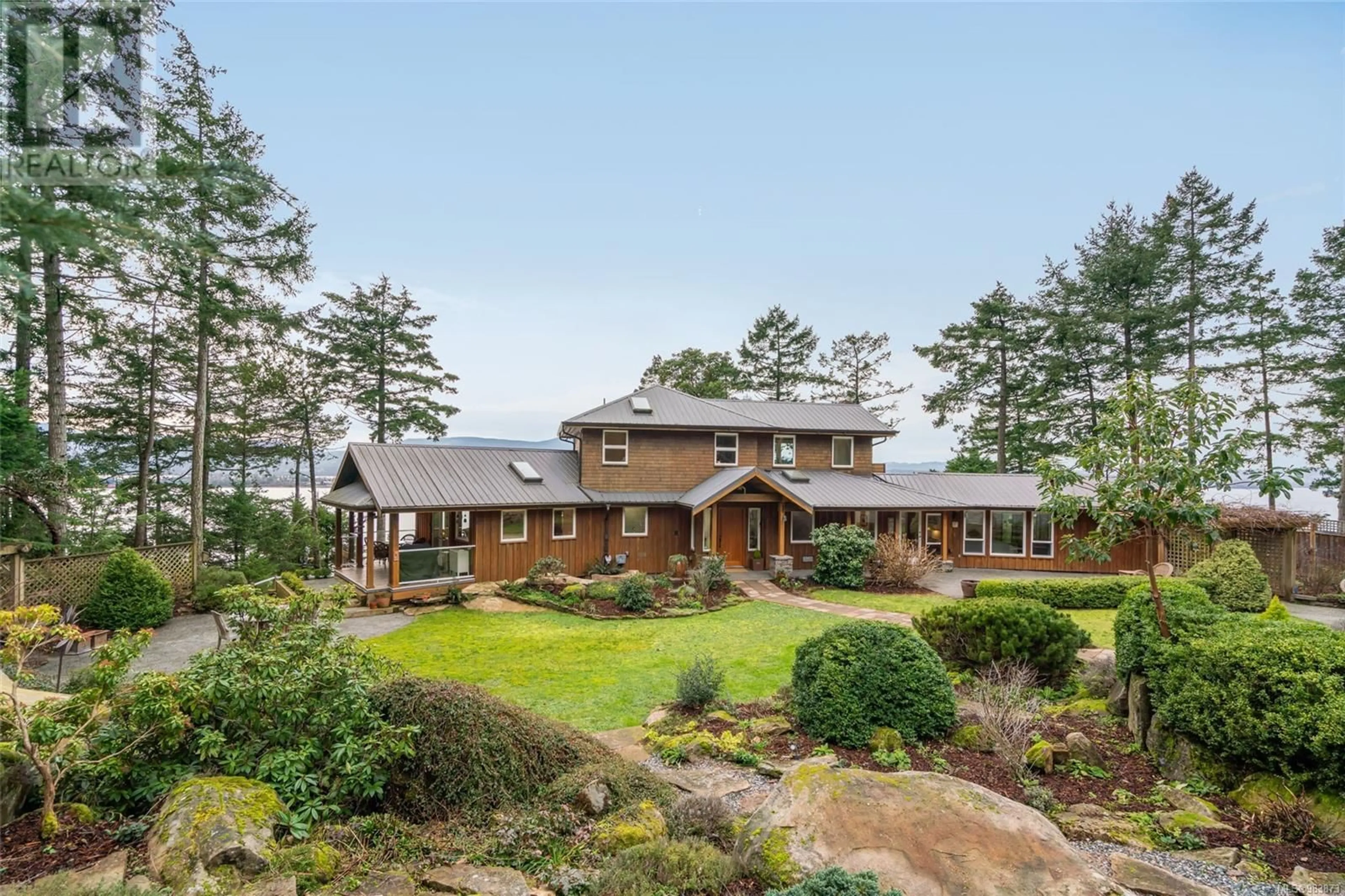 A pic from outside/outdoor area/front of a property/back of a property/a pic from drone, water/lake/river/ocean view for 975 CANSO ROAD, Gabriola Island British Columbia V0R1X2
