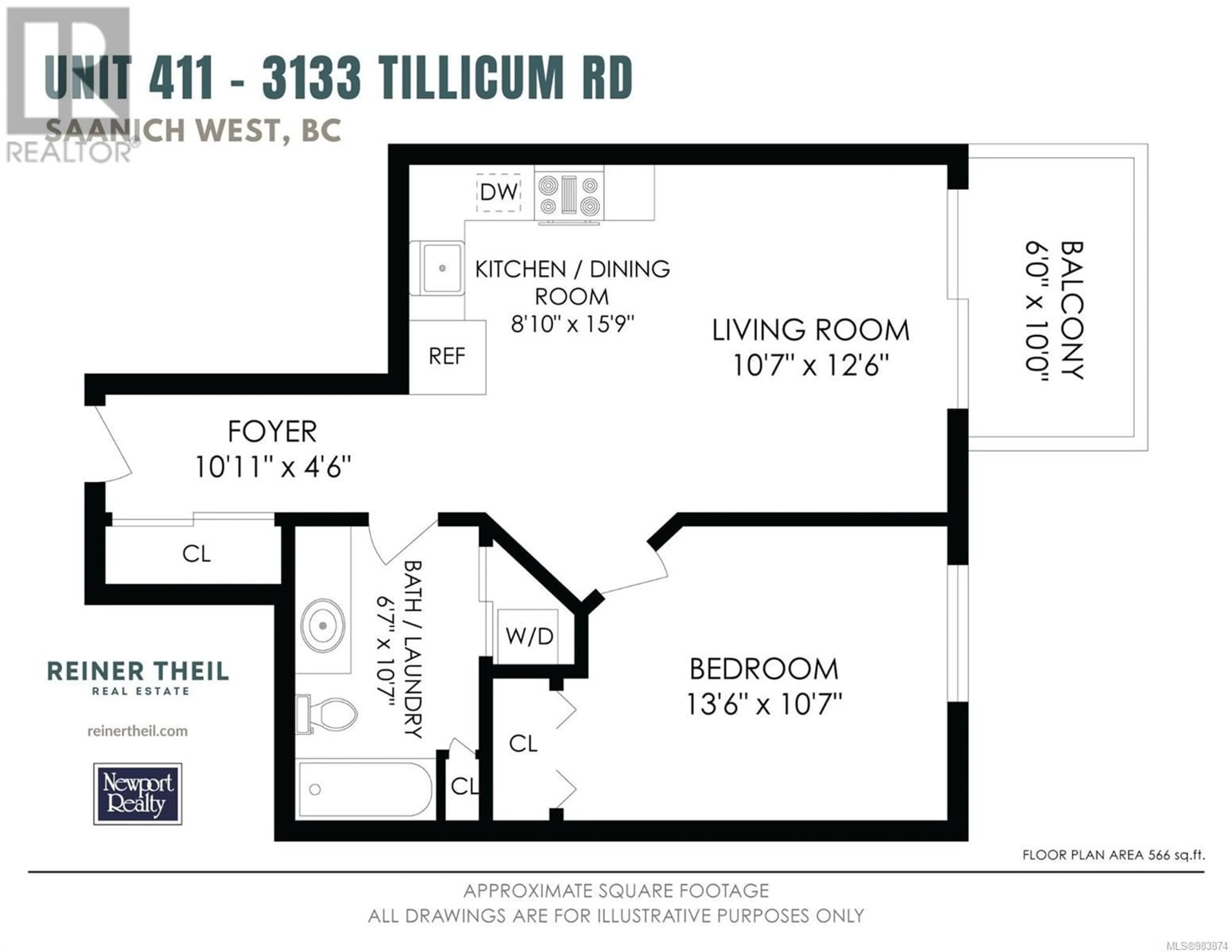 Floor plan for 411 3133 Tillicum Rd, Saanich British Columbia V9A2B4