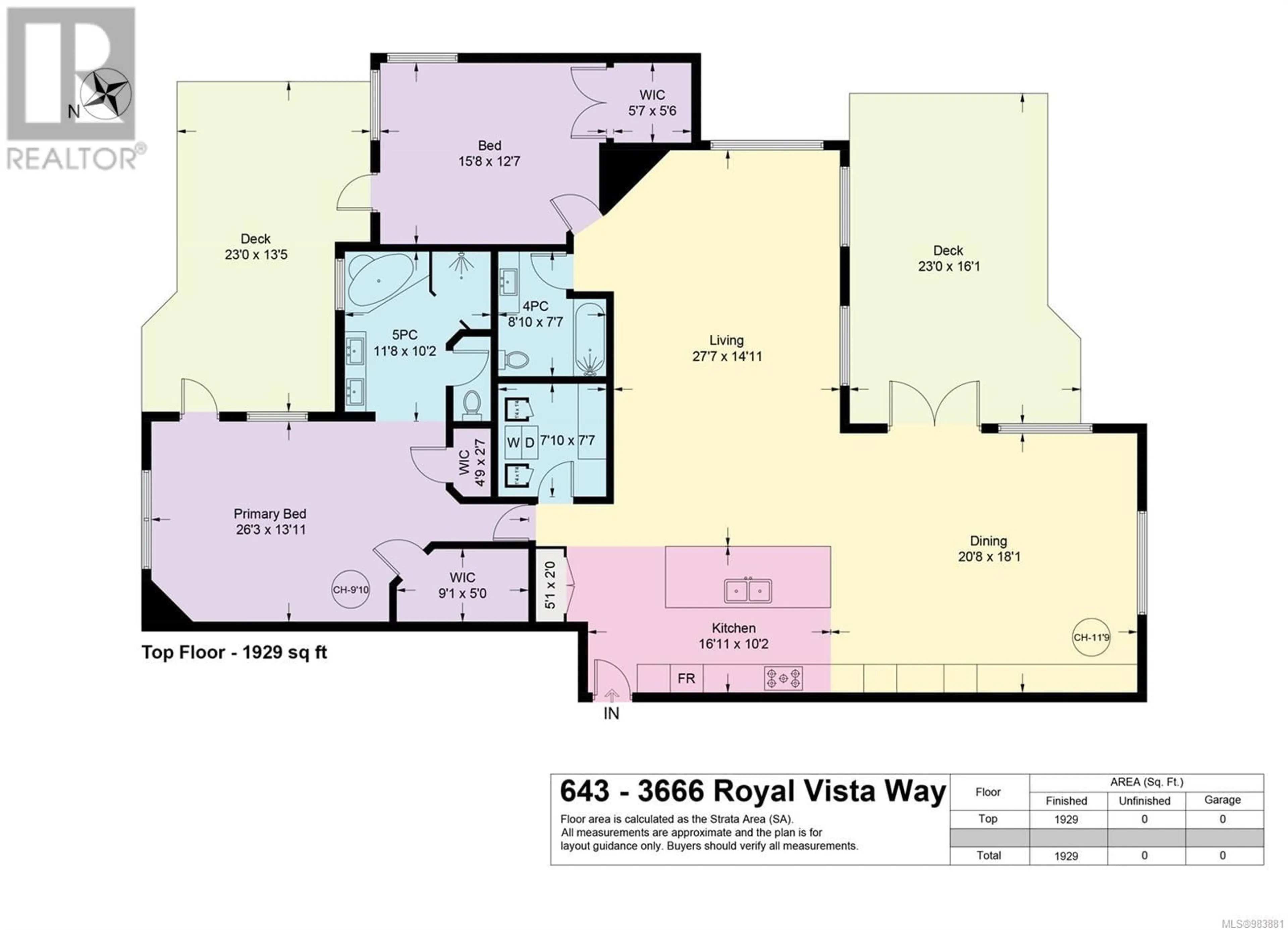 Floor plan for 643 3666 Royal Vista Way, Courtenay British Columbia V9N9X8