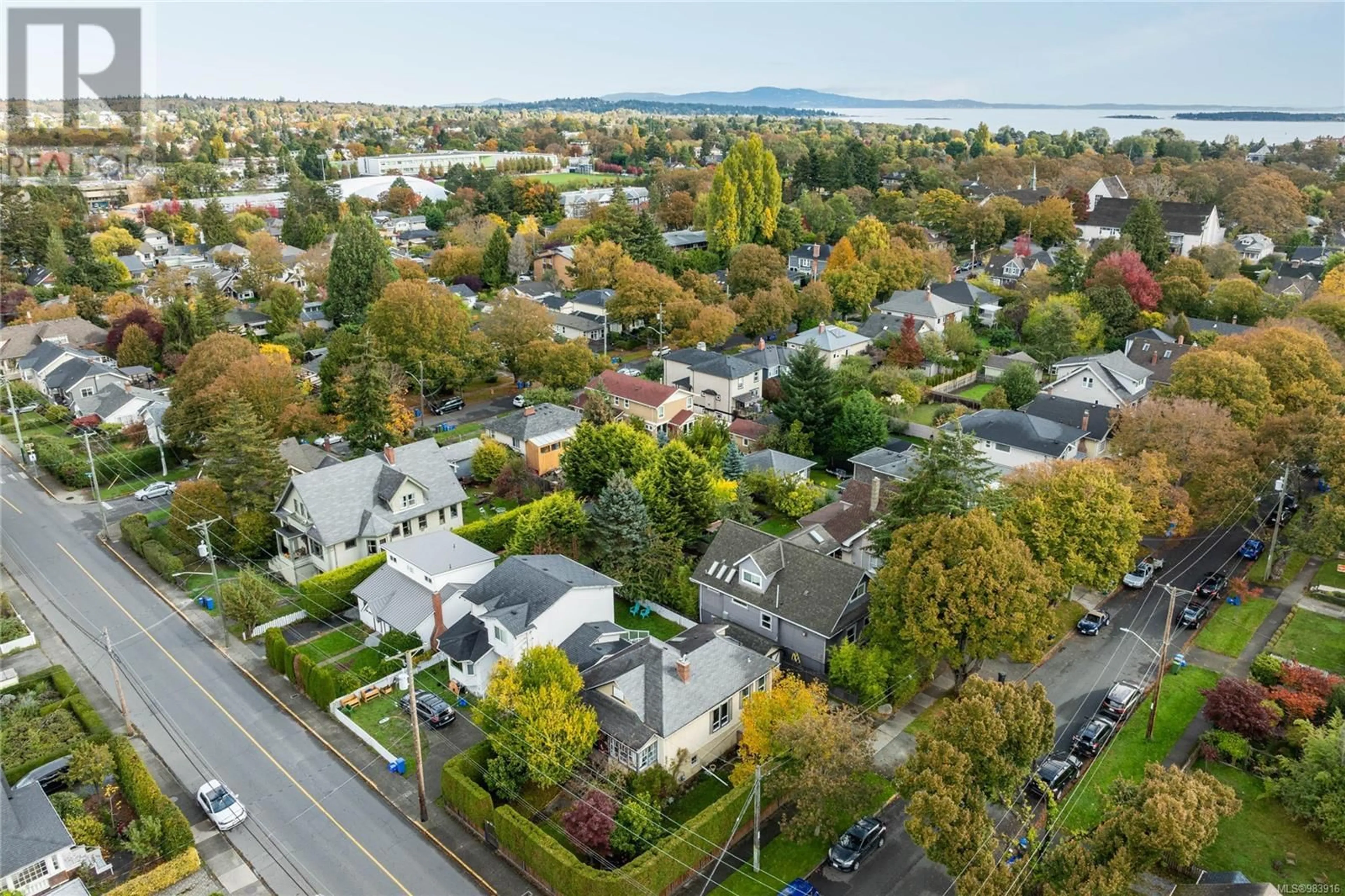 A pic from outside/outdoor area/front of a property/back of a property/a pic from drone, street for 1605 Foul Bay Rd, Oak Bay British Columbia V8R5A2