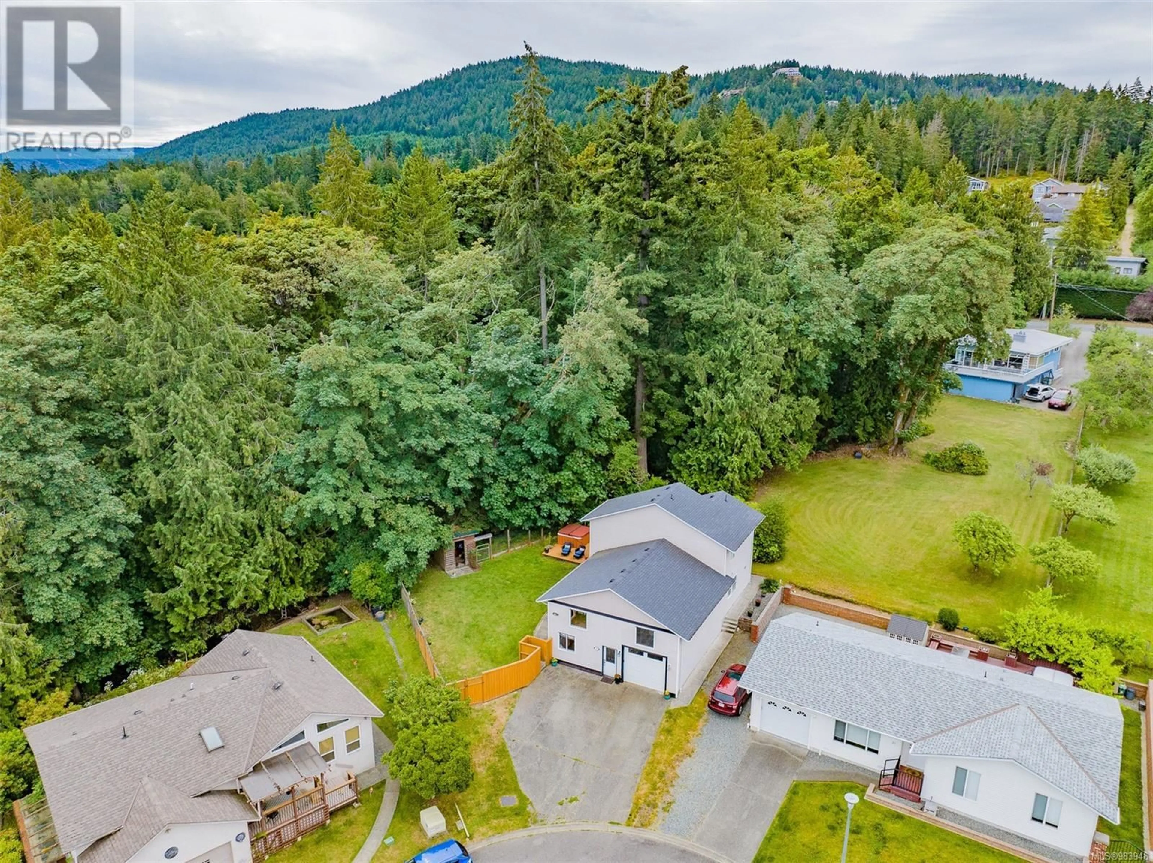 A pic from outside/outdoor area/front of a property/back of a property/a pic from drone, mountain view for 20 1500 Anchor Rd, Crofton British Columbia V0R1R0