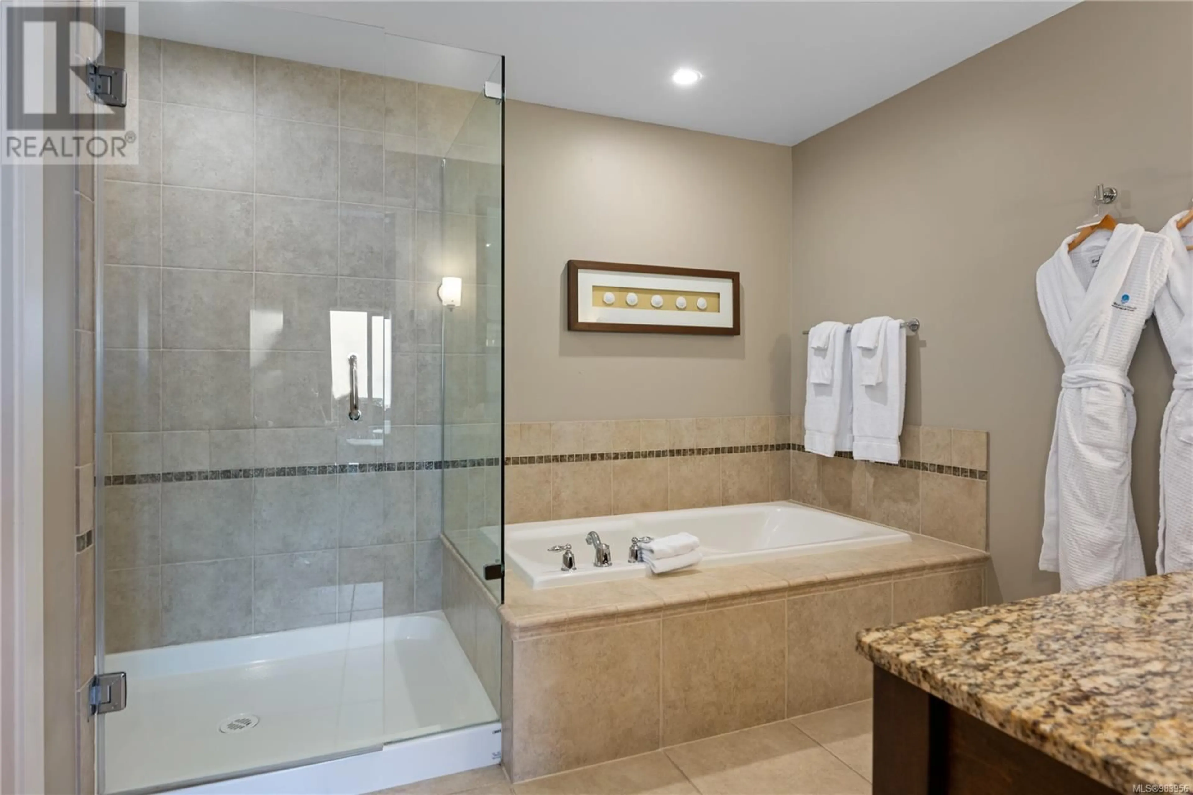 Contemporary bathroom, ceramic/tile floor for 113/114D 181 Beachside Dr, Parksville British Columbia V9P0B1