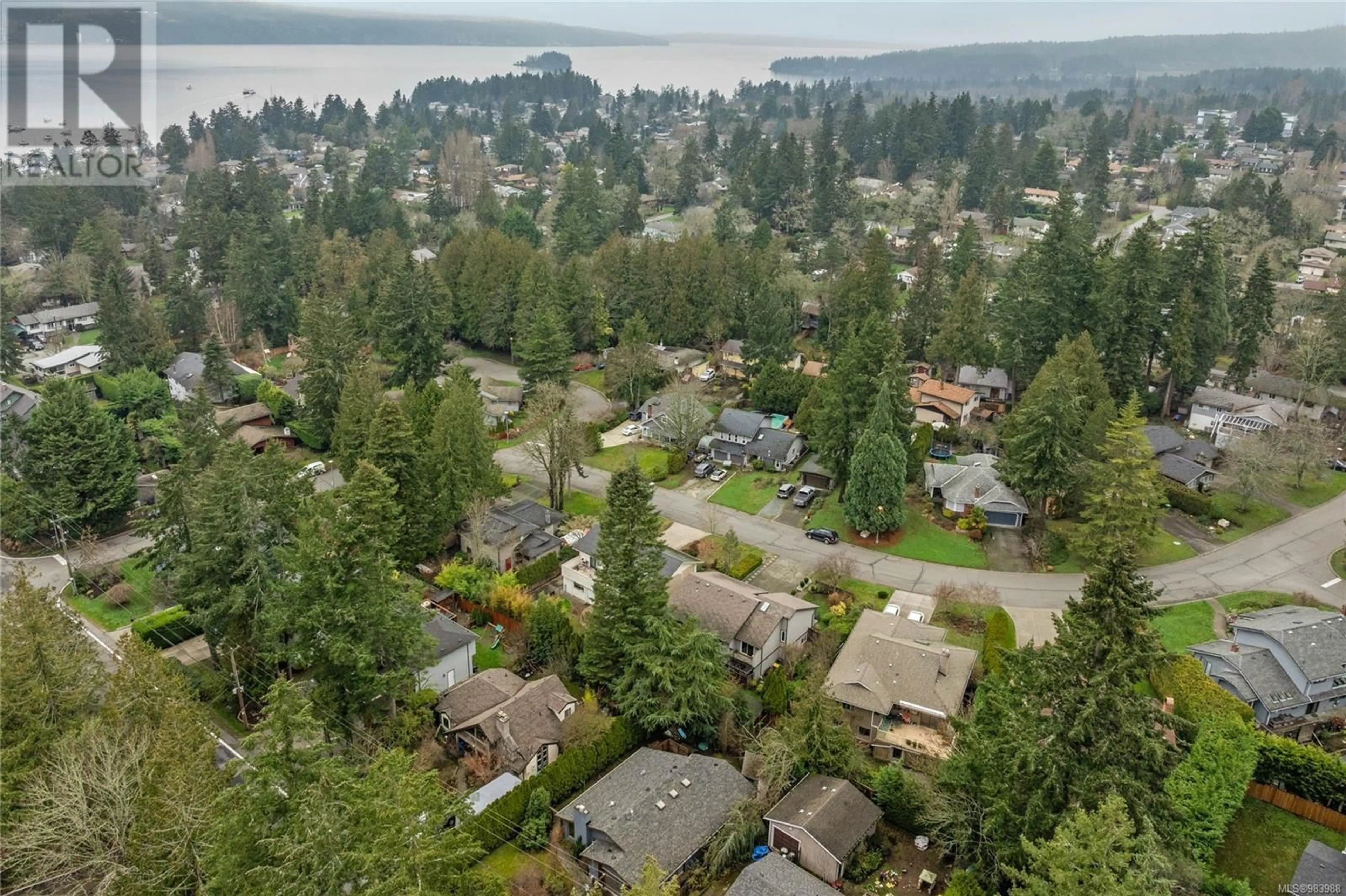 A pic from outside/outdoor area/front of a property/back of a property/a pic from drone, water/lake/river/ocean view for 1070 Marchant Rd, Central Saanich British Columbia V8M1G1