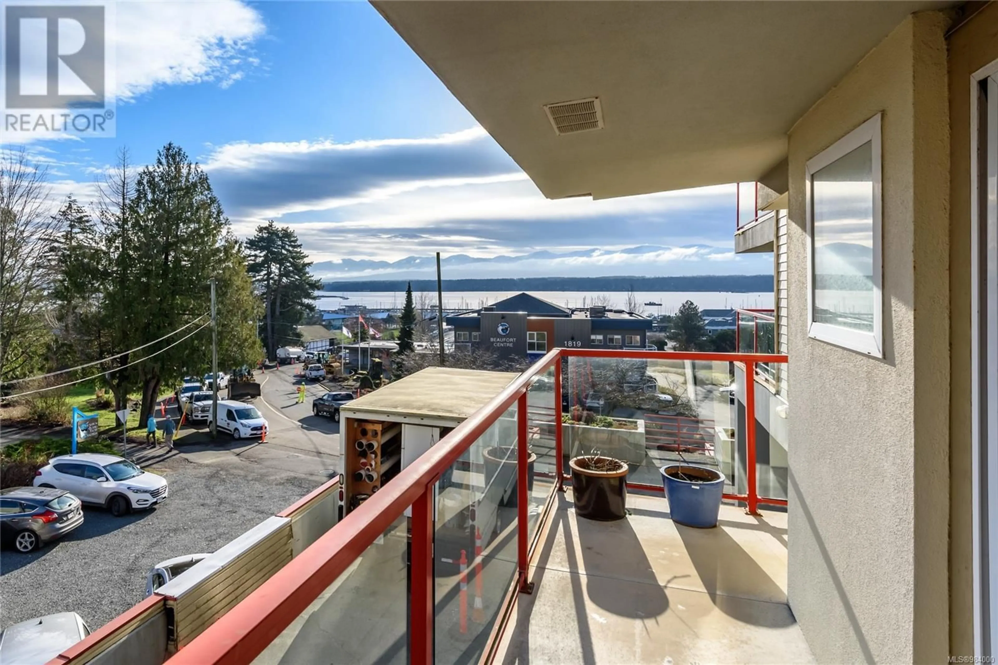 Balcony in the apartment, mountain view for 201 1811 Comox Ave, Comox British Columbia V9M3L9