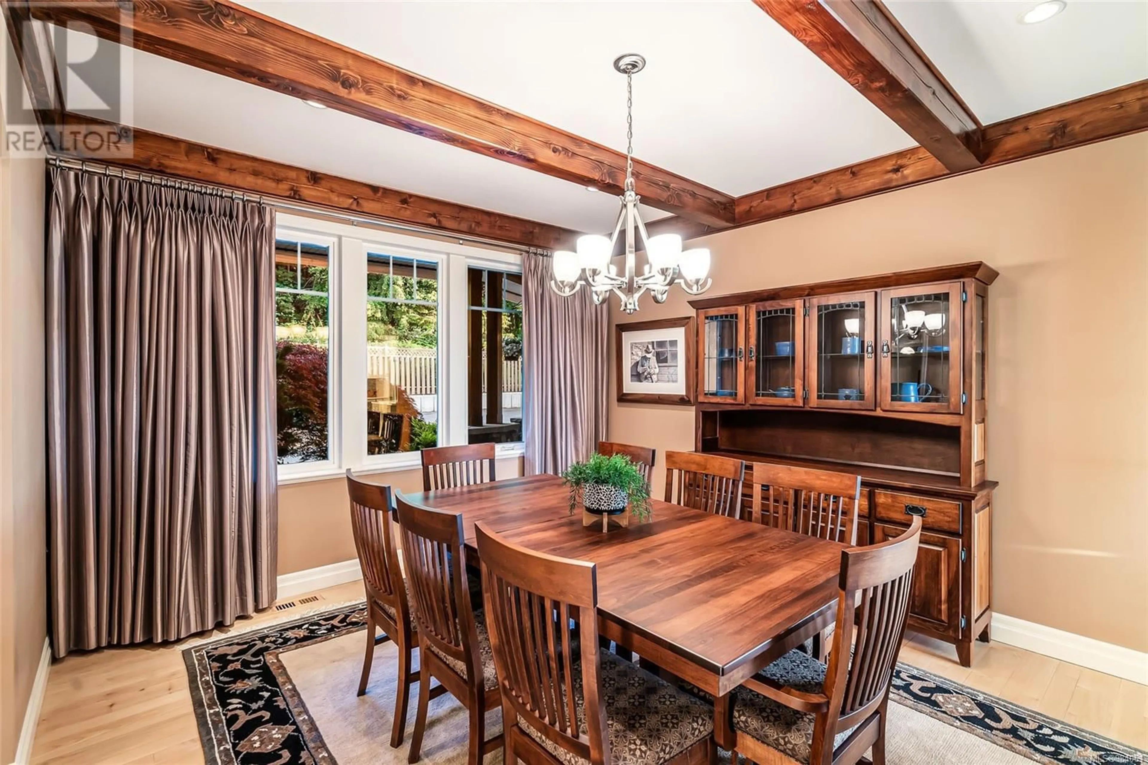 Dining room, wood/laminate floor for 1950 Northwest Bay Rd, Nanoose Bay British Columbia V9P9C5