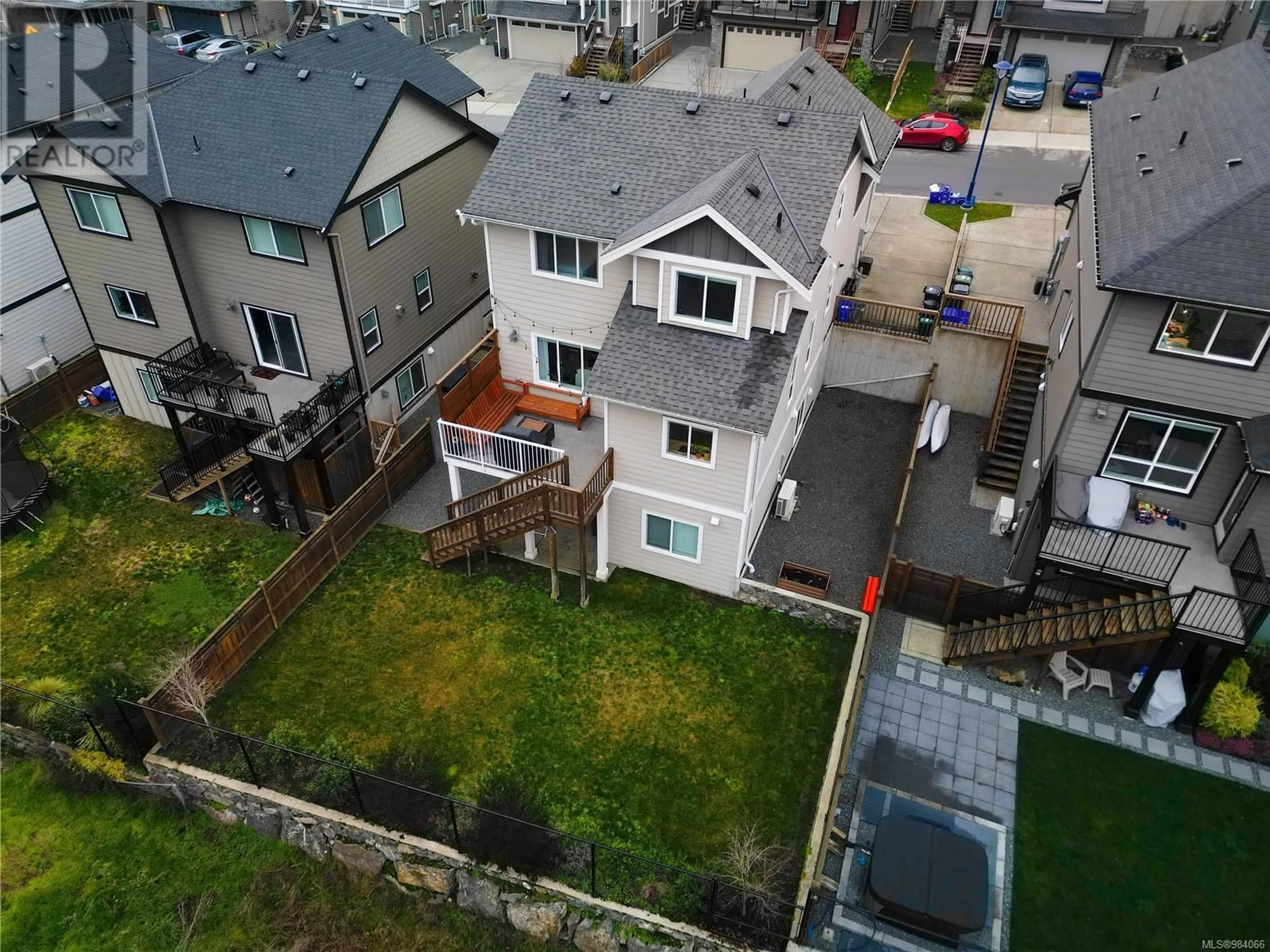 A pic from outside/outdoor area/front of a property/back of a property/a pic from drone, street for 3596 Honeycrisp Ave, Langford British Columbia V9C0N5