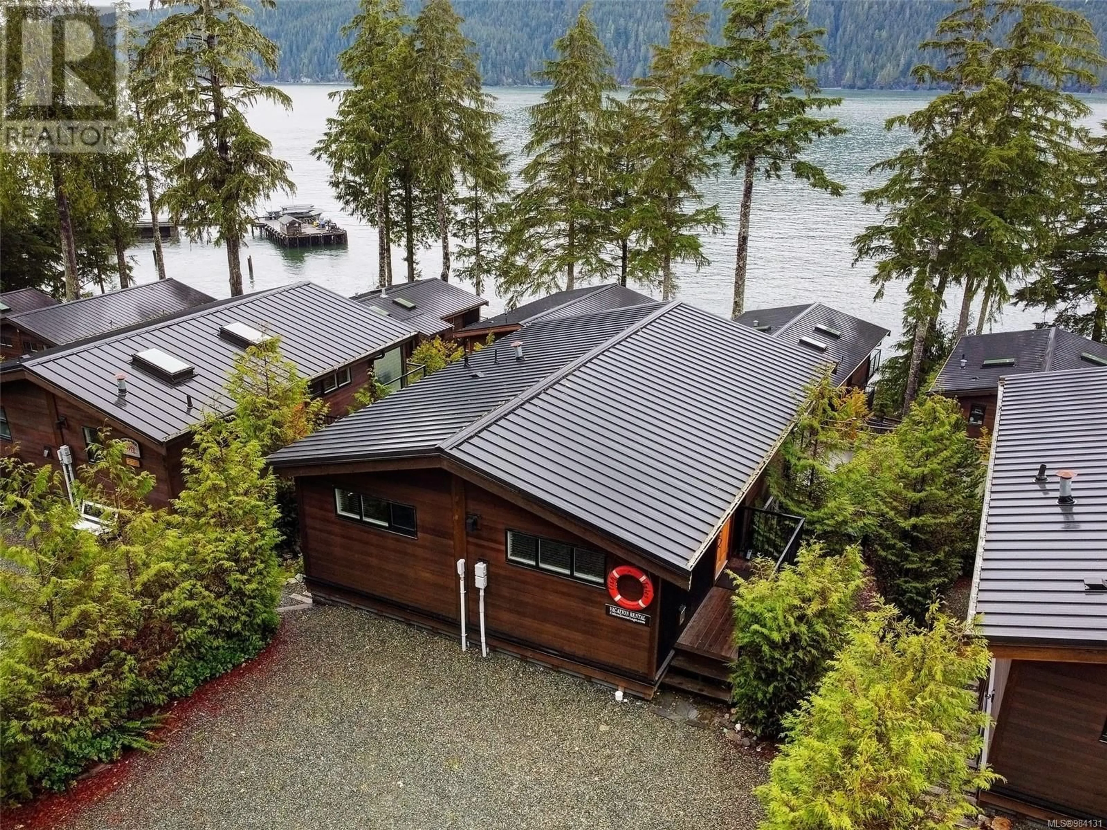 A pic from outside/outdoor area/front of a property/back of a property/a pic from drone, water/lake/river/ocean view for 247 6596 Baird Rd, Port Renfrew British Columbia V0S1K0