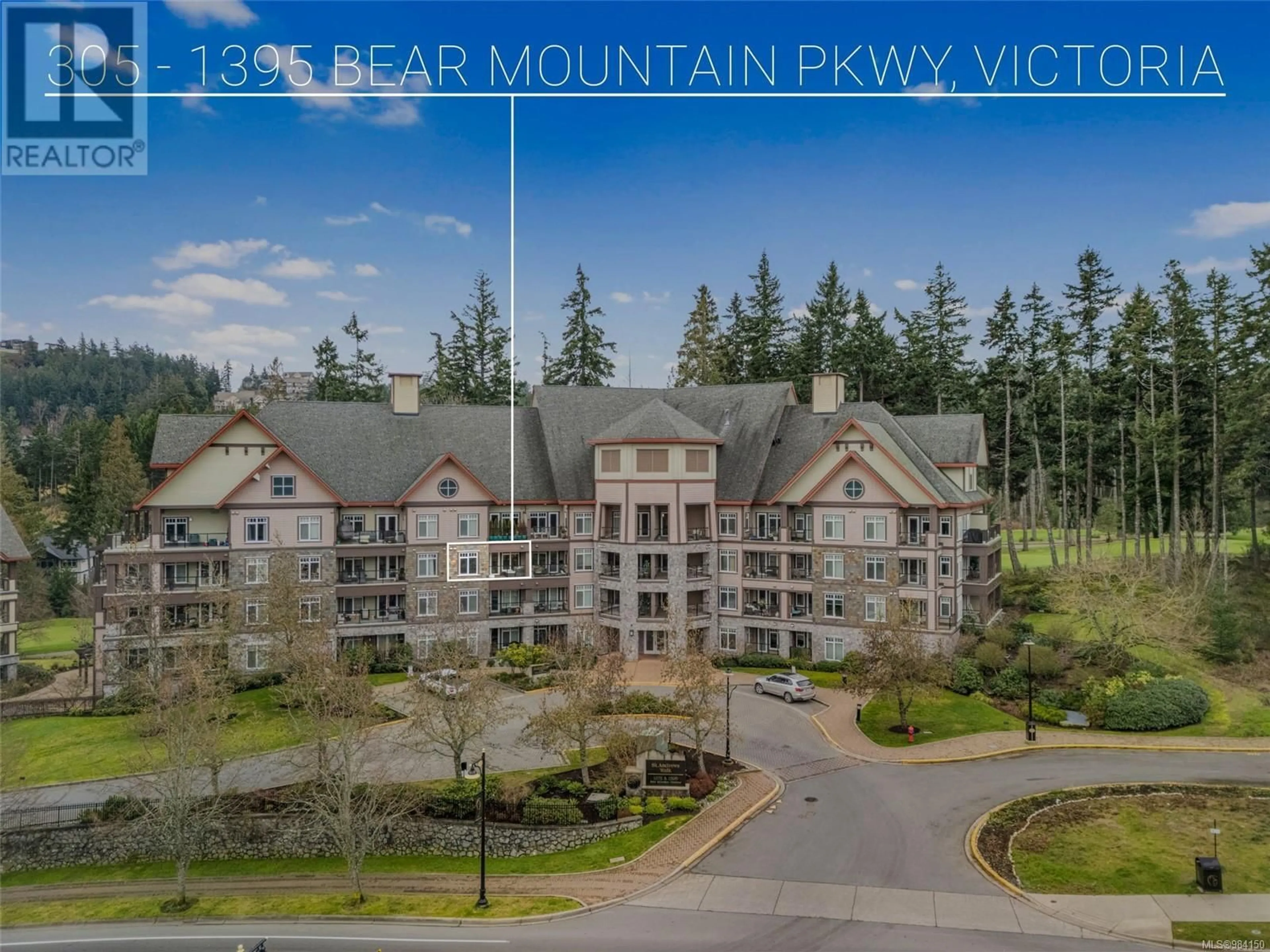 A pic from outside/outdoor area/front of a property/back of a property/a pic from drone, mountain view for 305 1395 Bear Mountain Pkwy, Langford British Columbia V9B0E1