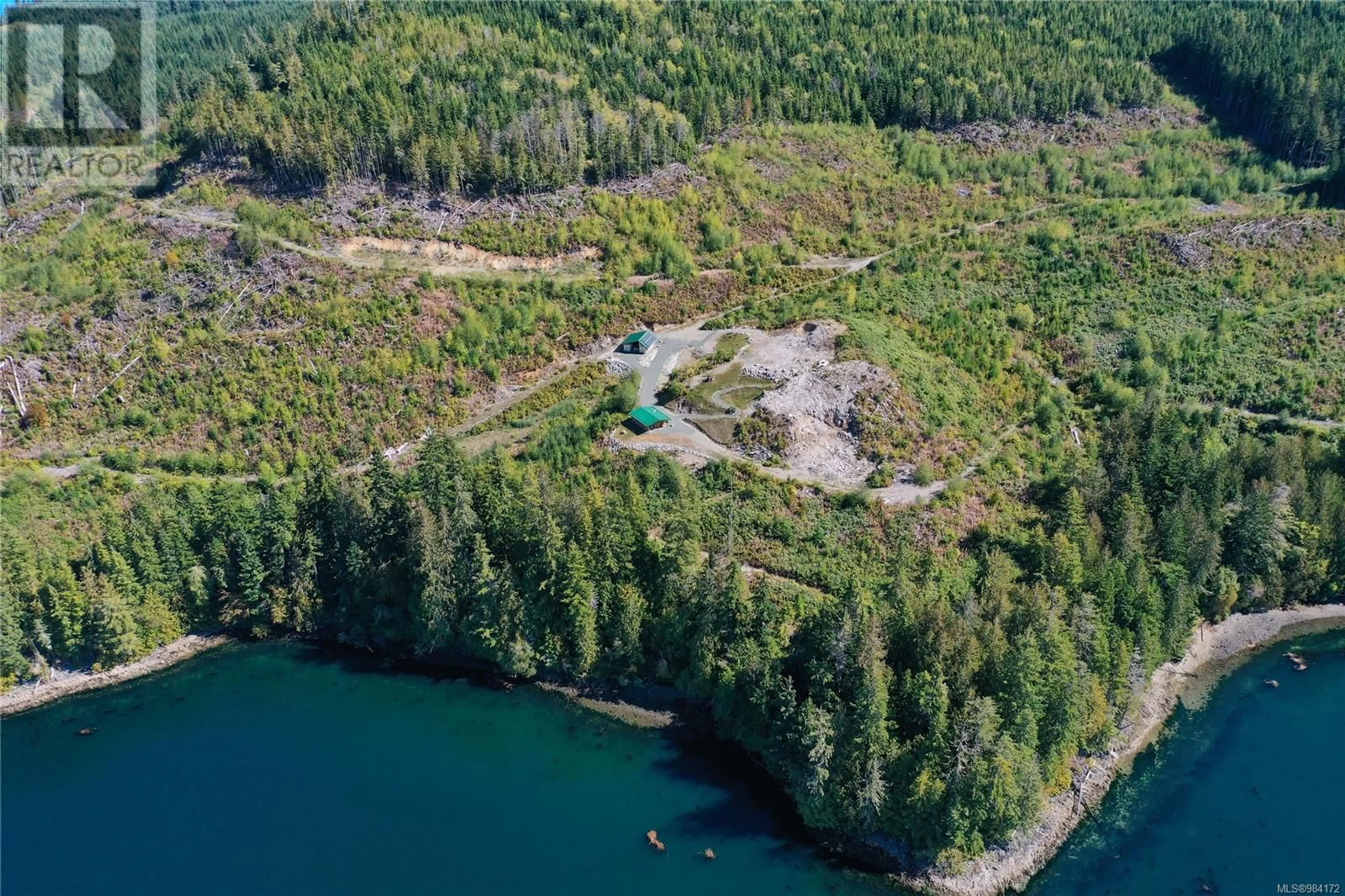 A pic from outside/outdoor area/front of a property/back of a property/a pic from drone, water/lake/river/ocean view for DL315 Kenny Point, Port Hardy British Columbia V0N2V0