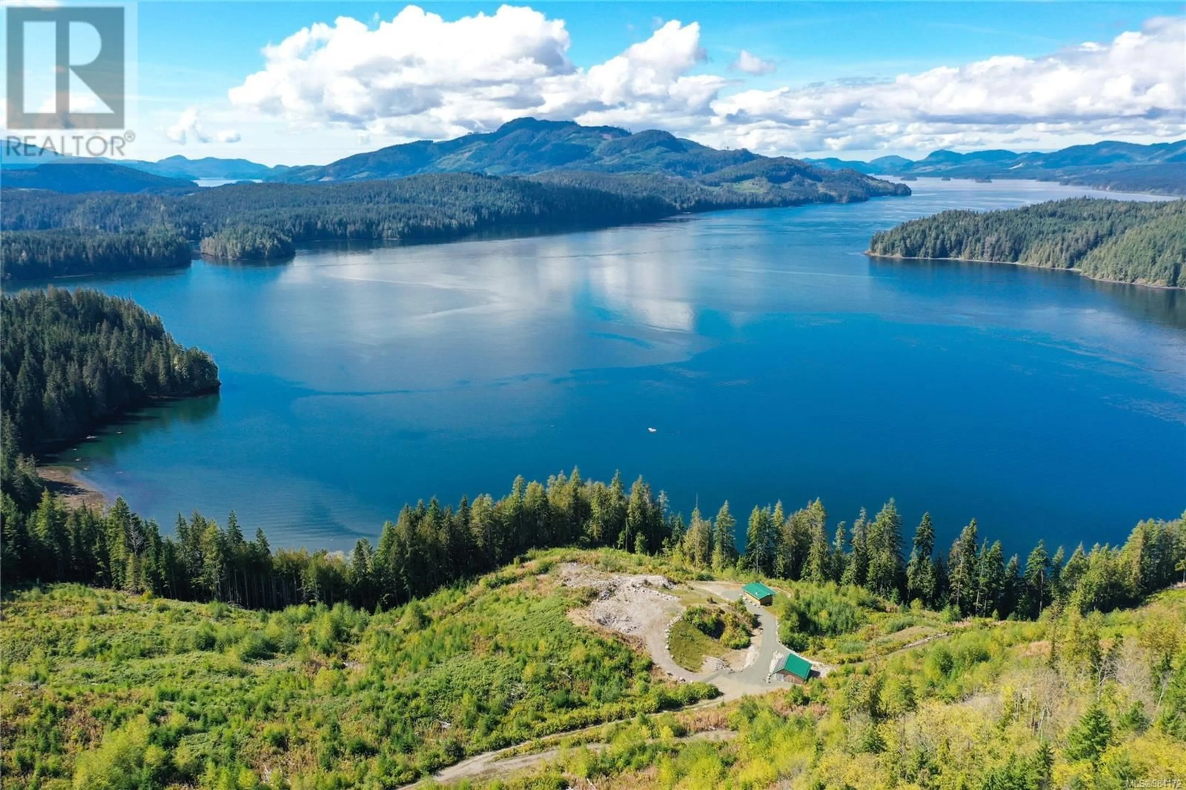 A pic from outside/outdoor area/front of a property/back of a property/a pic from drone, water/lake/river/ocean view for DL315 Kenny Point, Port Hardy British Columbia V0N2V0