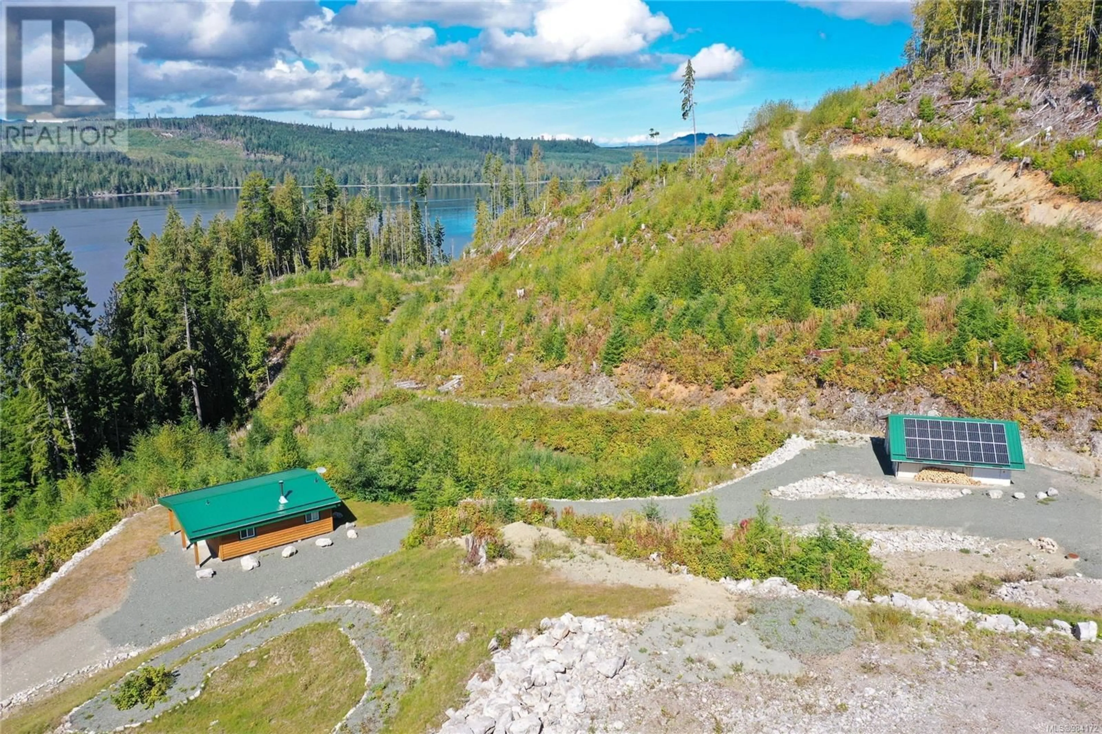 A pic from outside/outdoor area/front of a property/back of a property/a pic from drone, water/lake/river/ocean view for DL315 Kenny Point, Port Hardy British Columbia V0N2V0