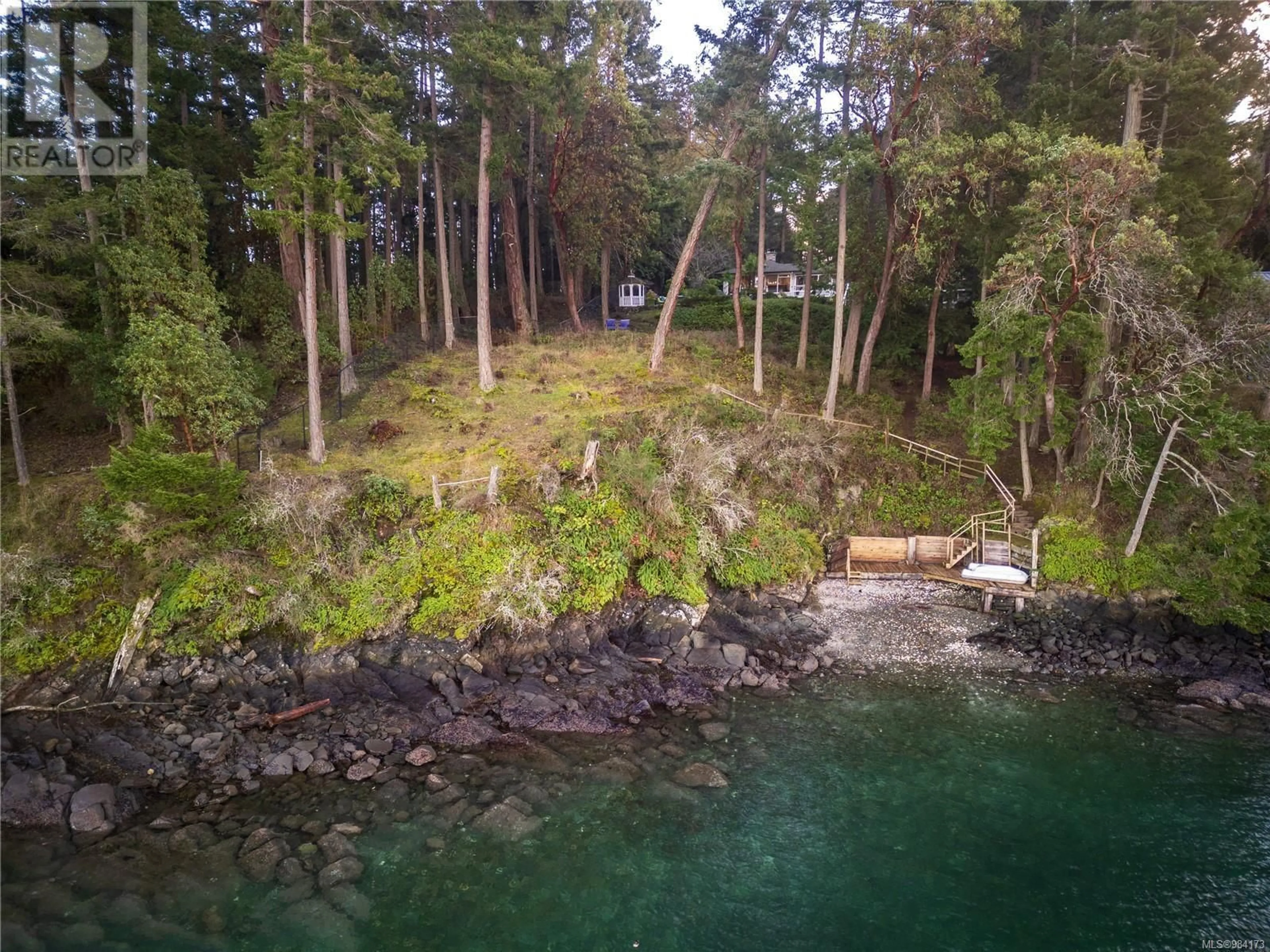 A pic from outside/outdoor area/front of a property/back of a property/a pic from drone, water/lake/river/ocean view for 2320 Dolphin Rd, North Saanich British Columbia V8L5V2