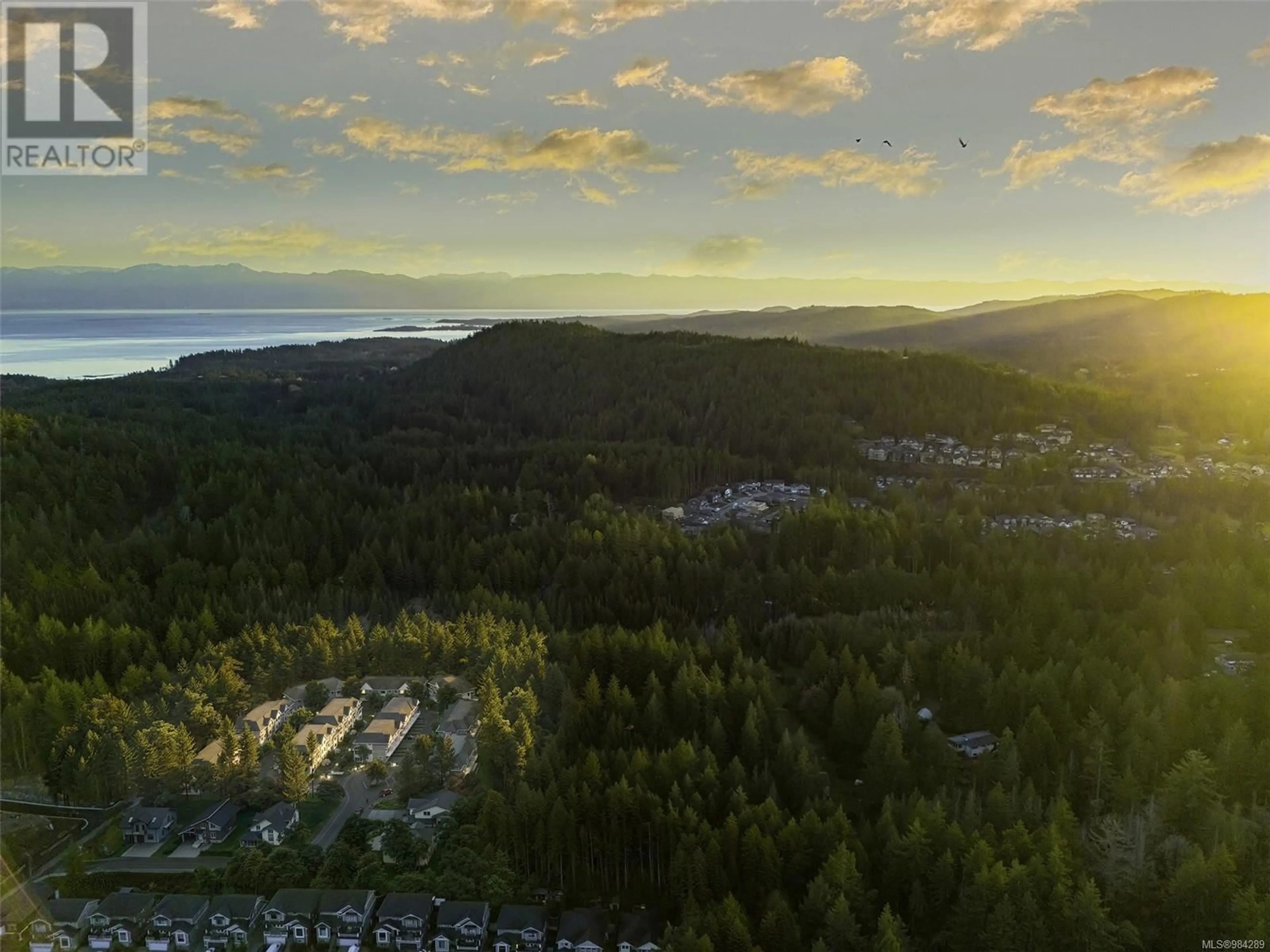 A pic from outside/outdoor area/front of a property/back of a property/a pic from drone, forest/trees view for 3520 Greystone Close, Langford British Columbia V9C3X2