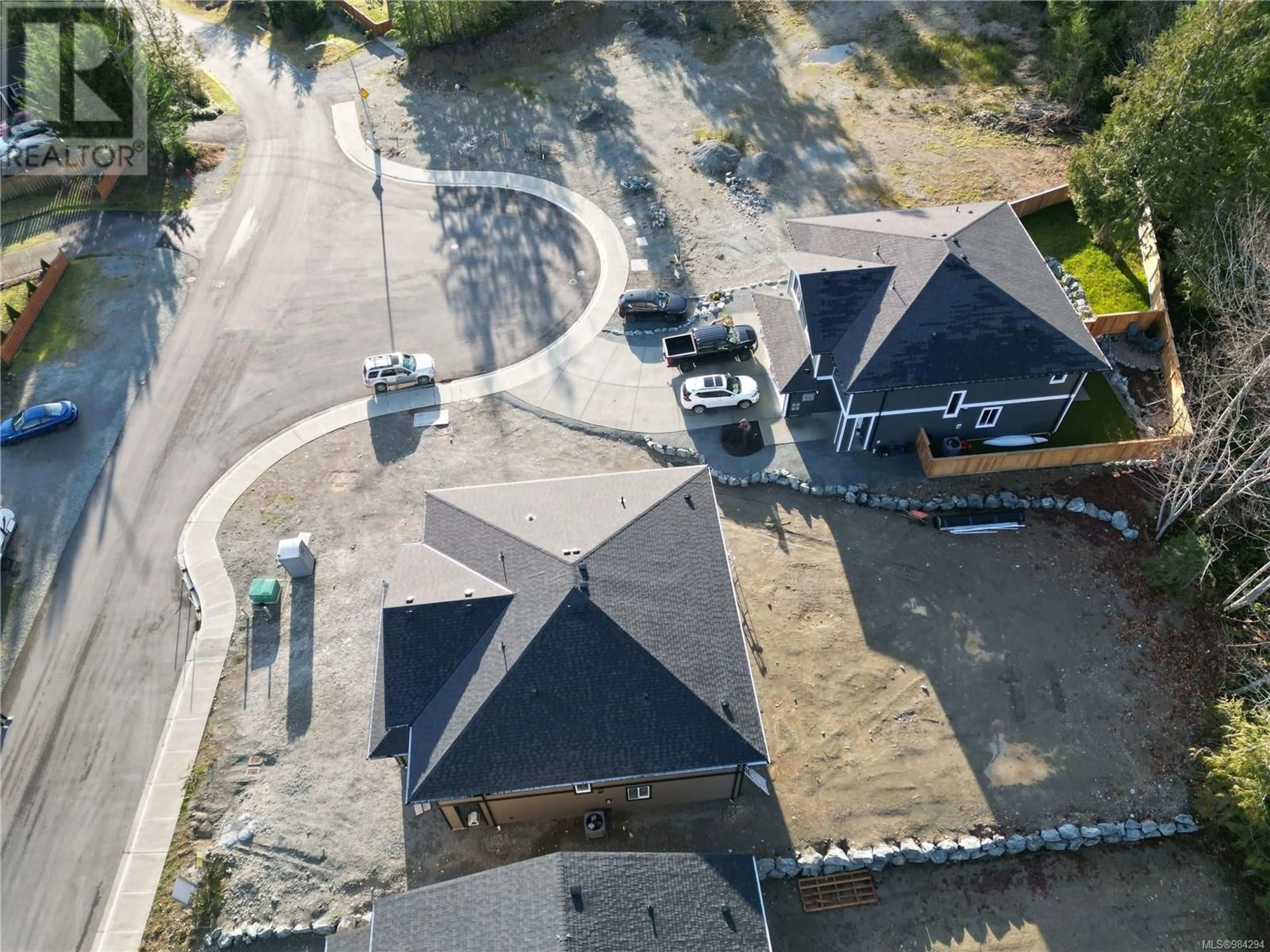 A pic from outside/outdoor area/front of a property/back of a property/a pic from drone, street for 159 Elk Rd, Lake Cowichan British Columbia V0R2G0