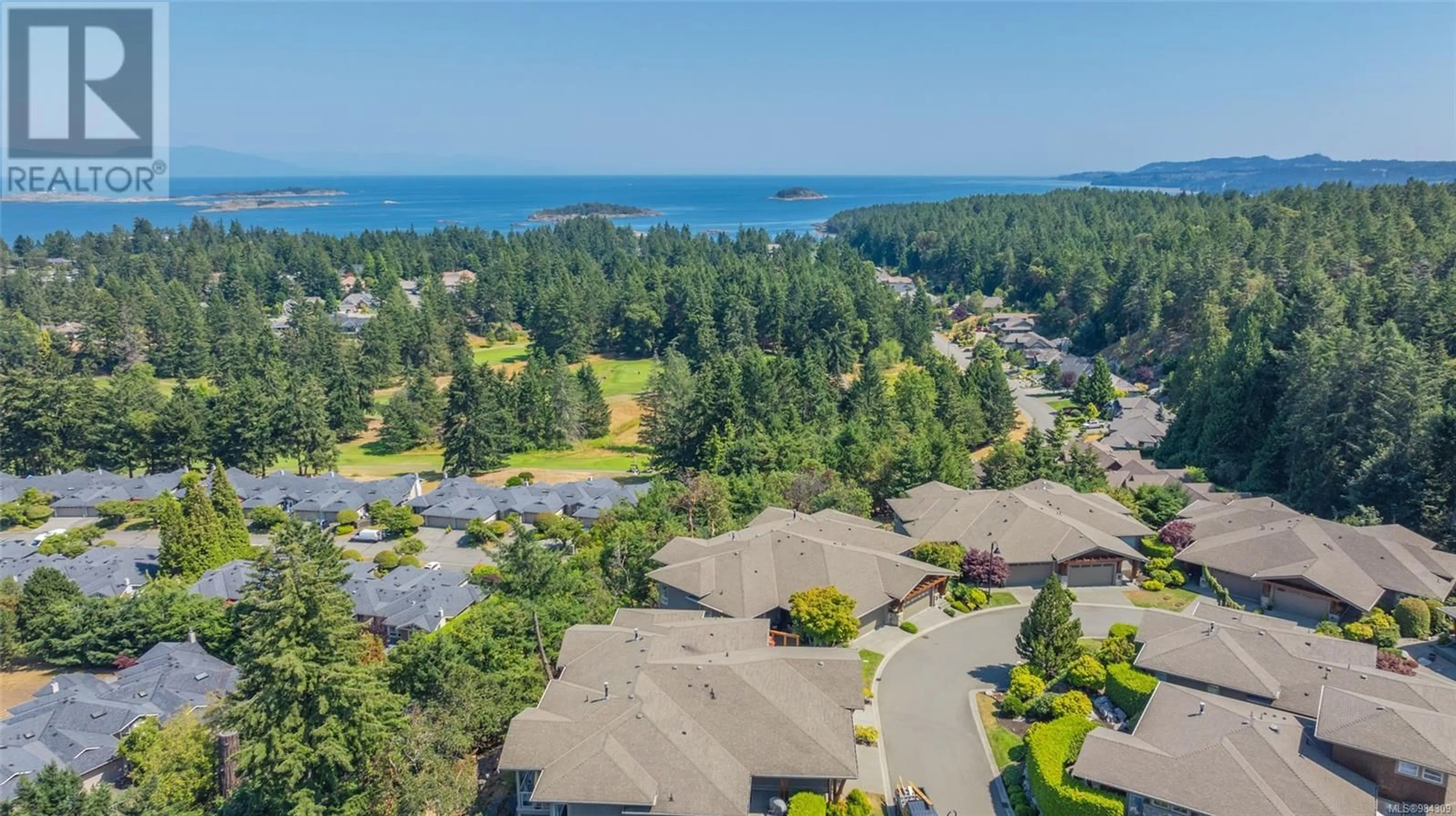 A pic from outside/outdoor area/front of a property/back of a property/a pic from drone, water/lake/river/ocean view for 3568 Goodrich Rd, Nanoose Bay British Columbia V9P9K9