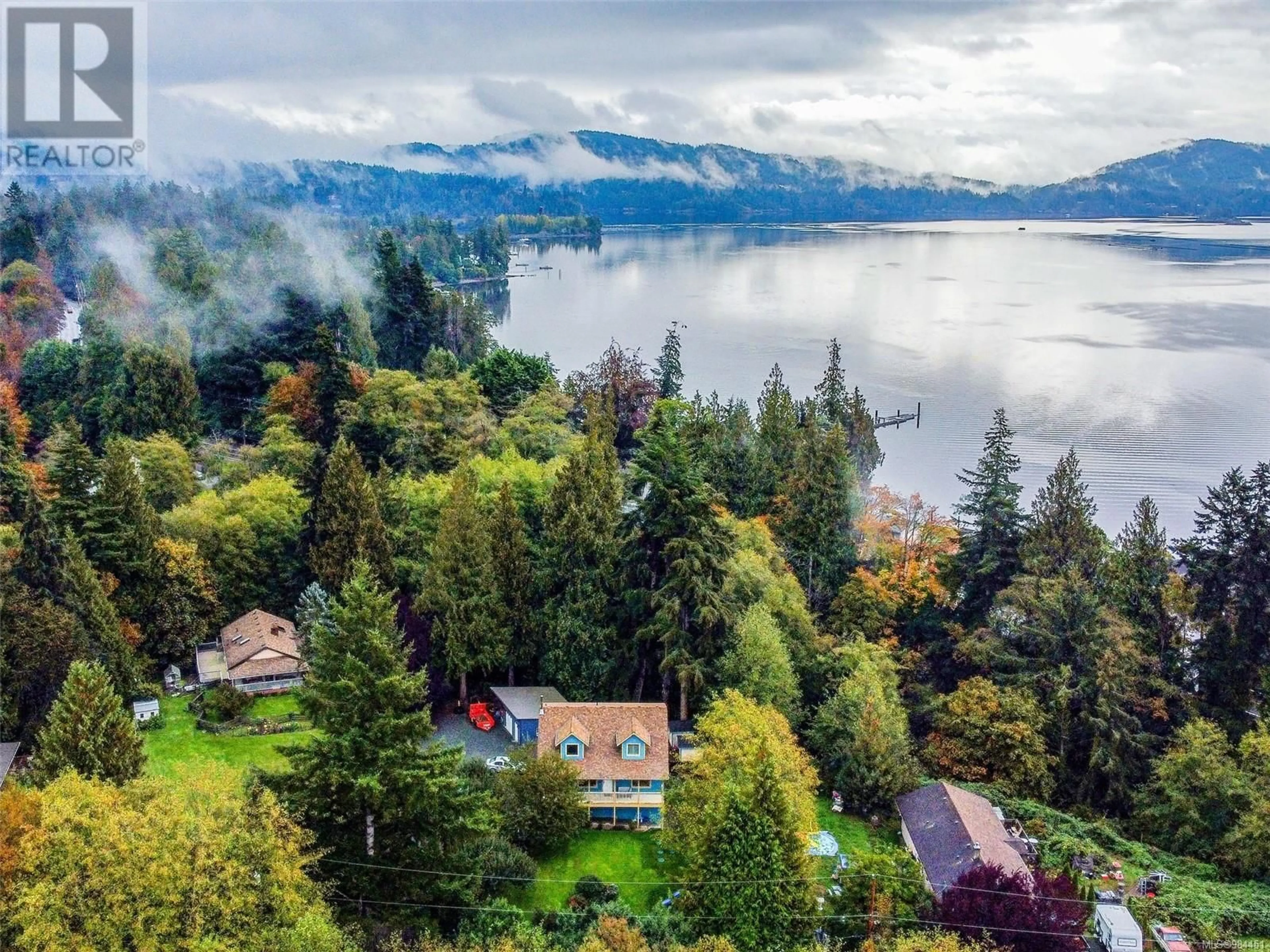 A pic from outside/outdoor area/front of a property/back of a property/a pic from drone, water/lake/river/ocean view for 2105 Parkland Rd, Sooke British Columbia V9Z0G6