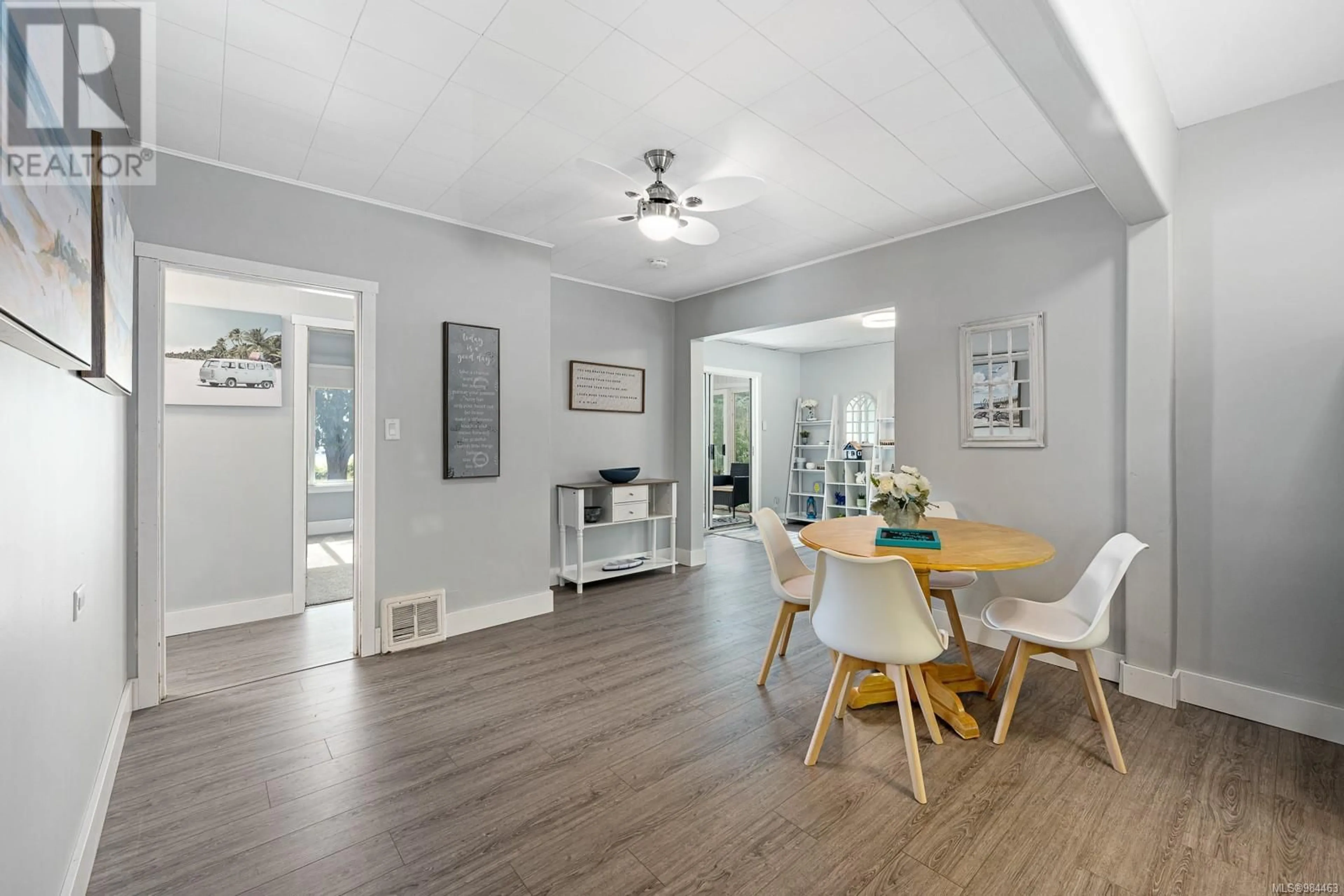 Dining room, wood/laminate floor for 6097 ISLAND HIGHWAY SOUTH, Union Bay British Columbia V0R3B0