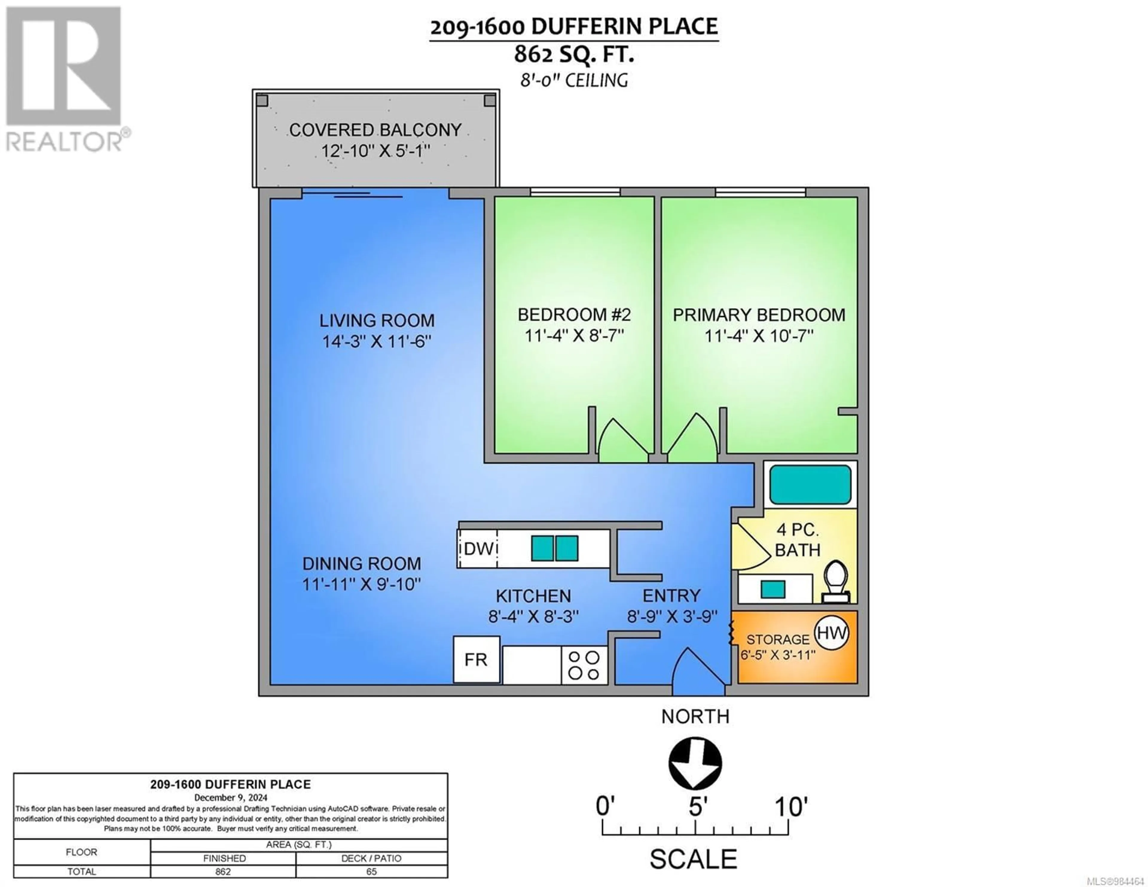 Floor plan for 209 1600 Dufferin Cres, Nanaimo British Columbia V9S2N4