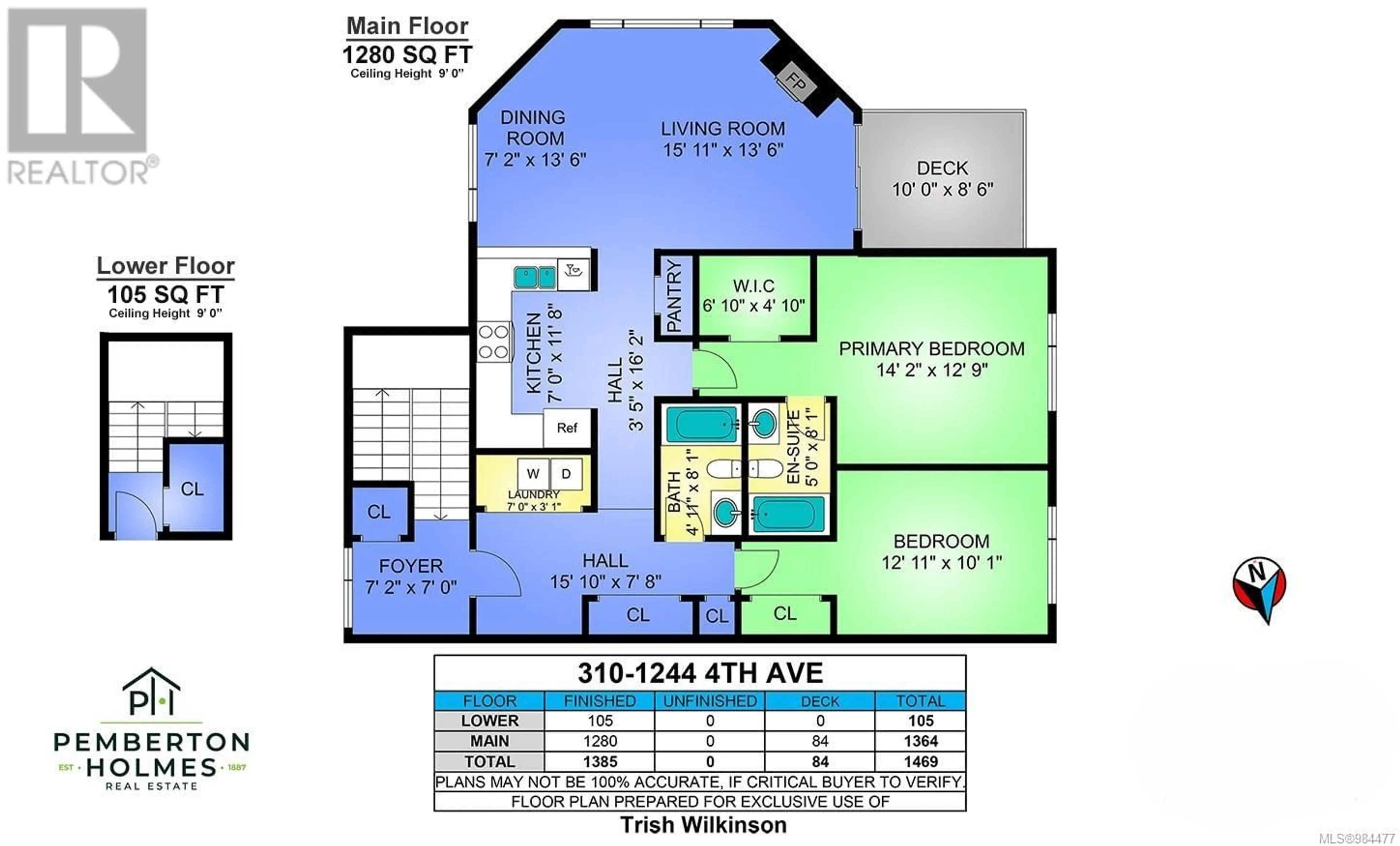 Floor plan for 310 1244 4th Ave, Ladysmith British Columbia V9G0A6