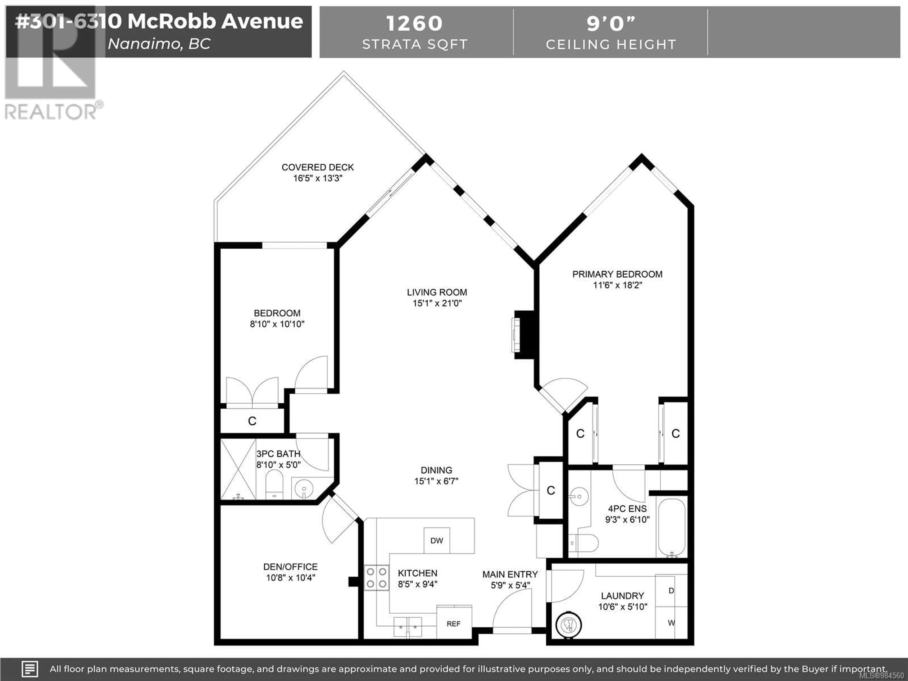 Floor plan for 301 6310 McRobb Ave, Nanaimo British Columbia V9V1W8