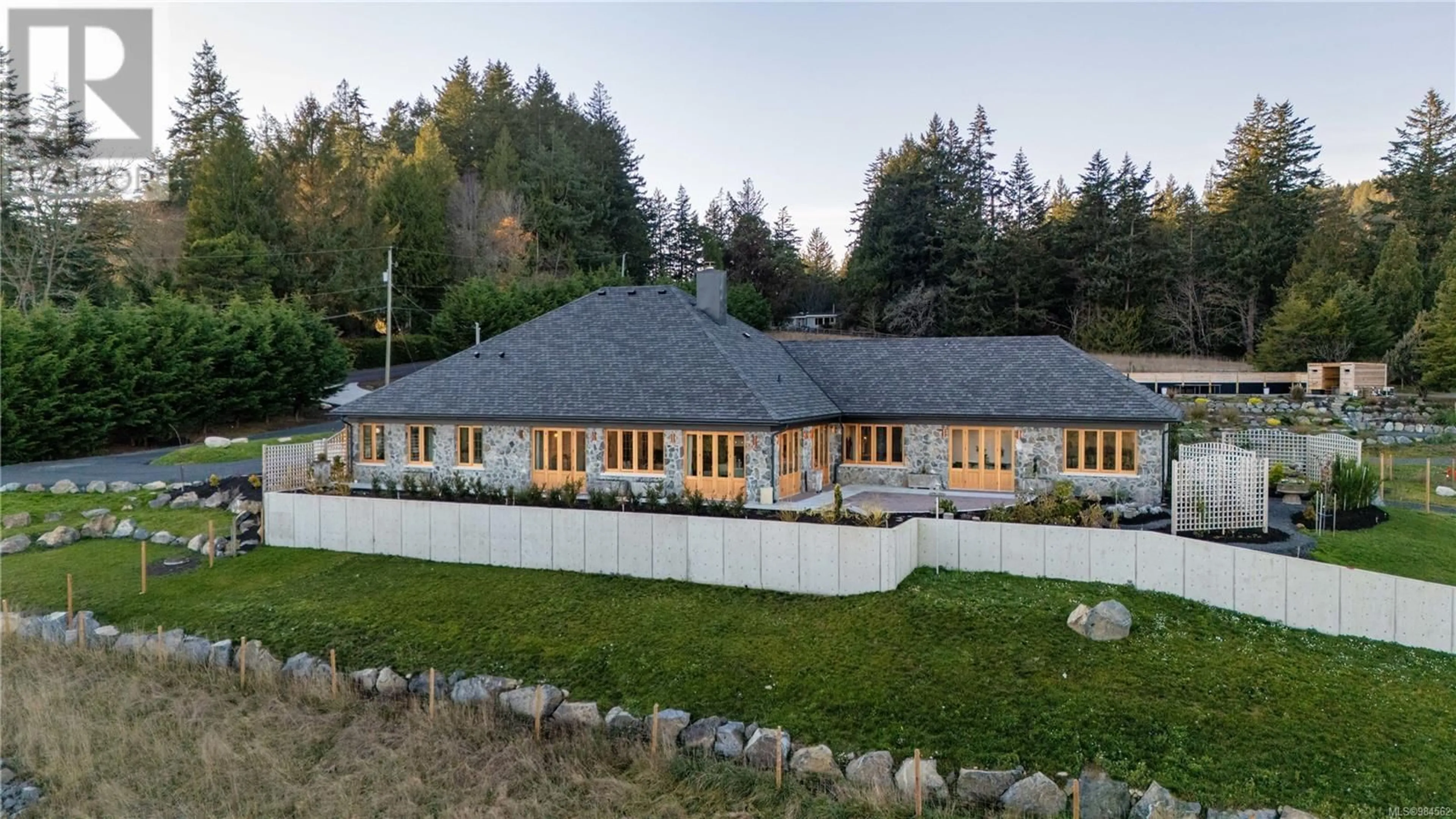 A pic from outside/outdoor area/front of a property/back of a property/a pic from drone, building for 735 ARDEN ROAD, Metchosin British Columbia V9C4G2
