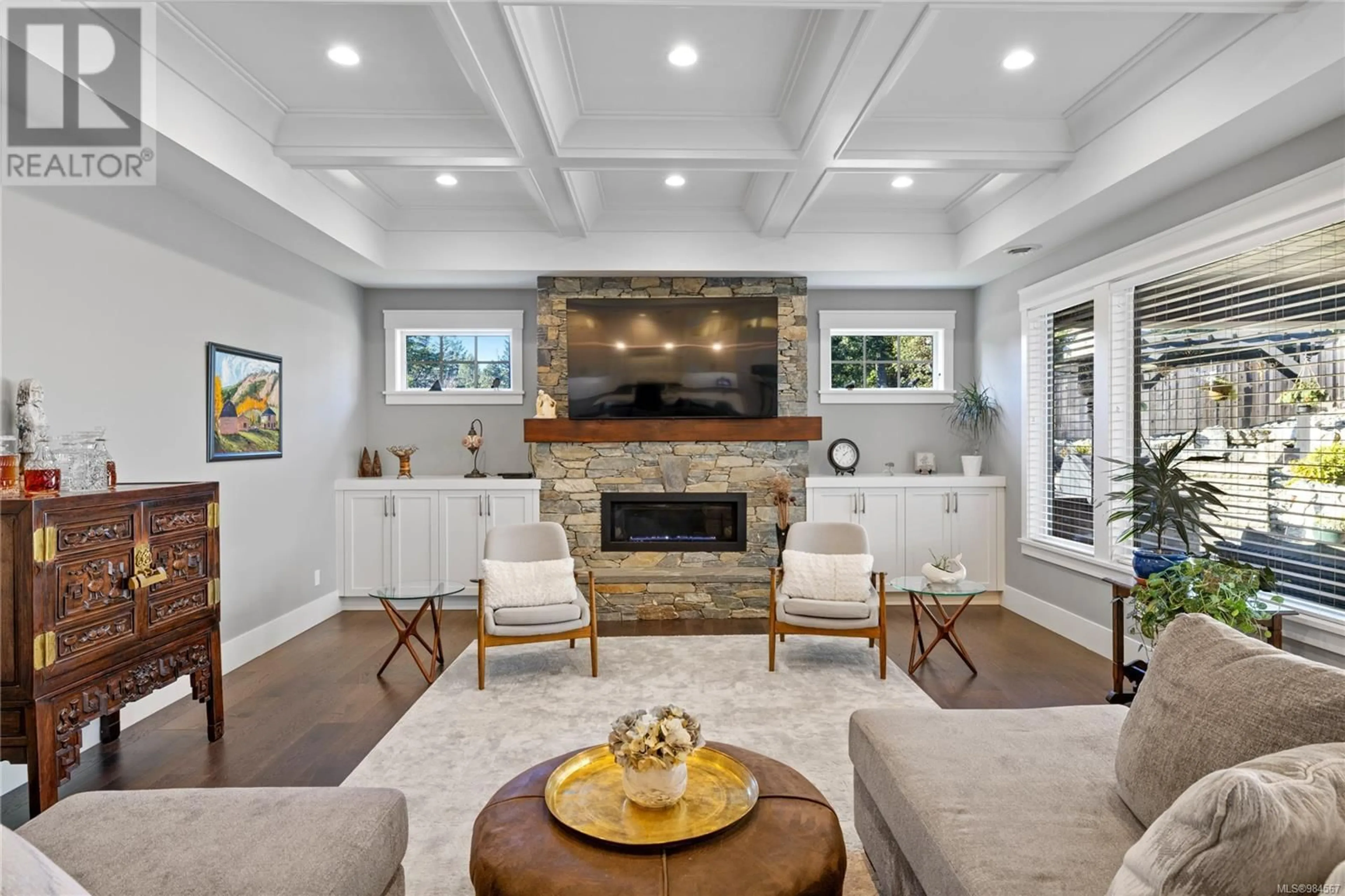 Living room with furniture, ceramic/tile floor for 3323 Henley Pl, Nanoose Bay British Columbia V9P9H6